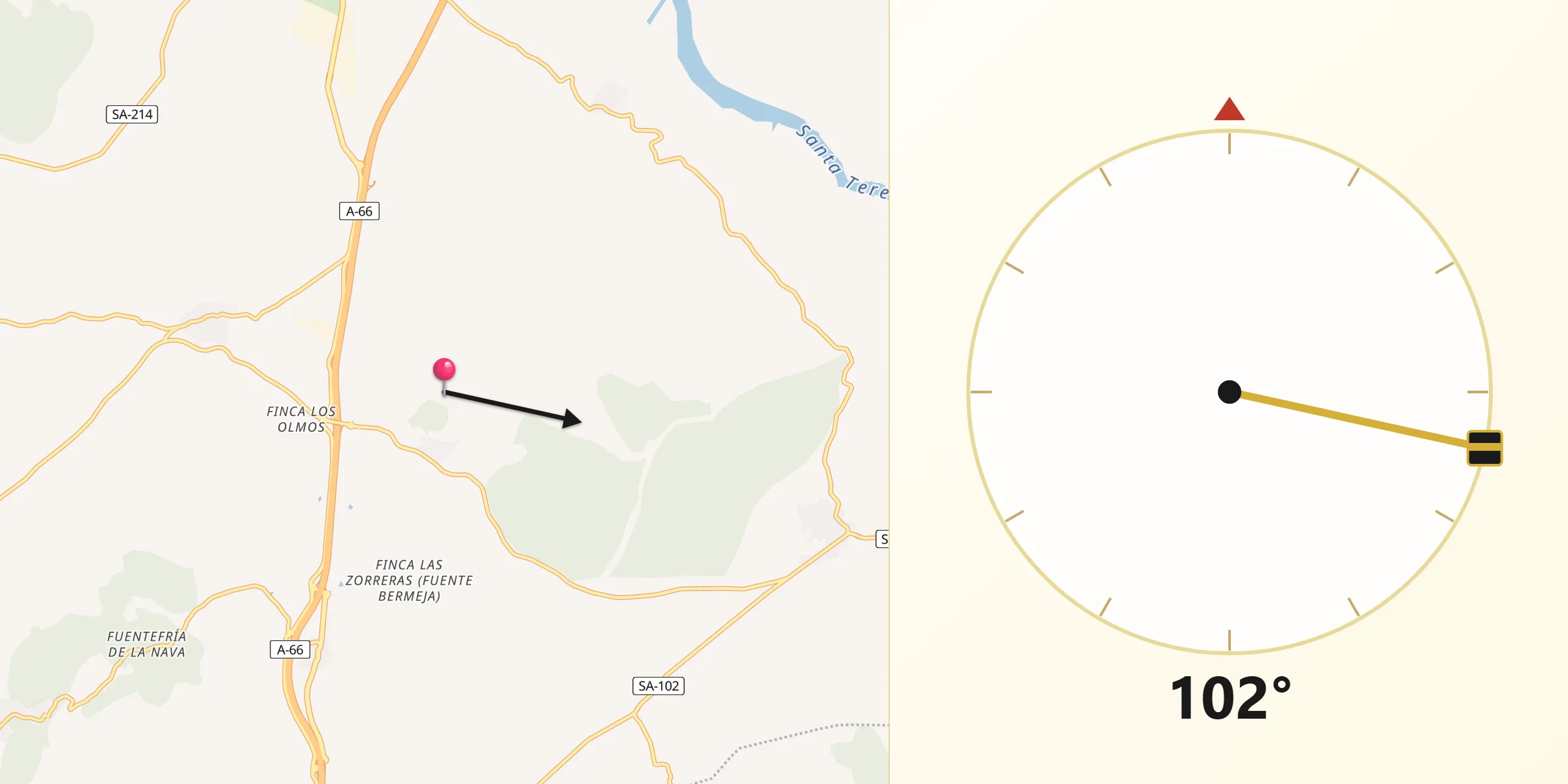 Dirección de la Qibla desde La Cabeza de Béjar