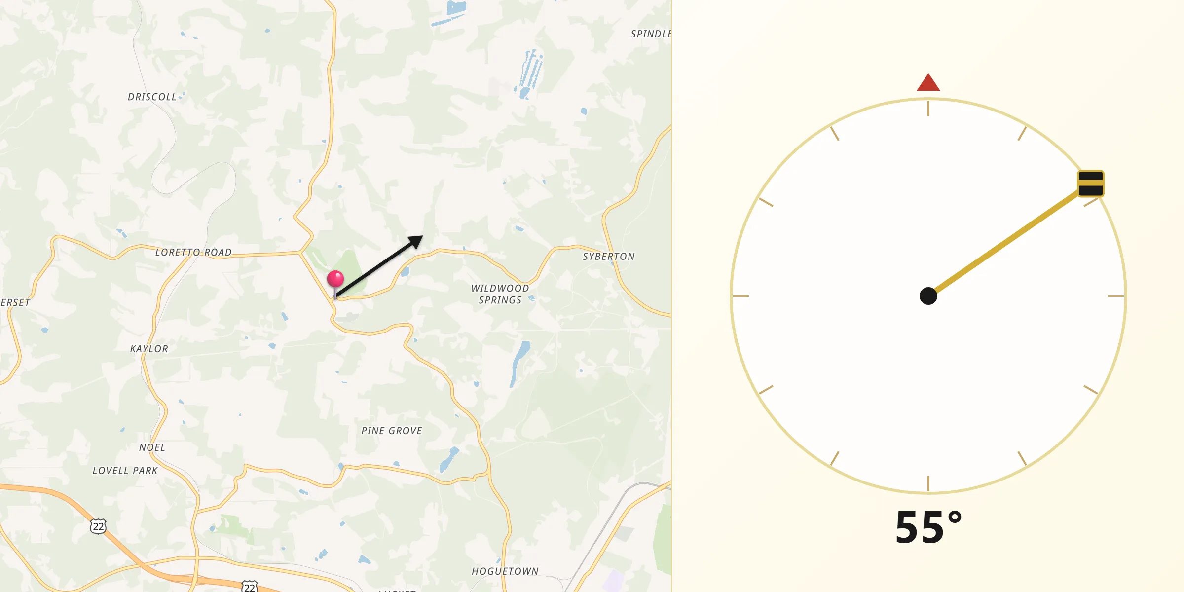 Qibla Direction from Loretto