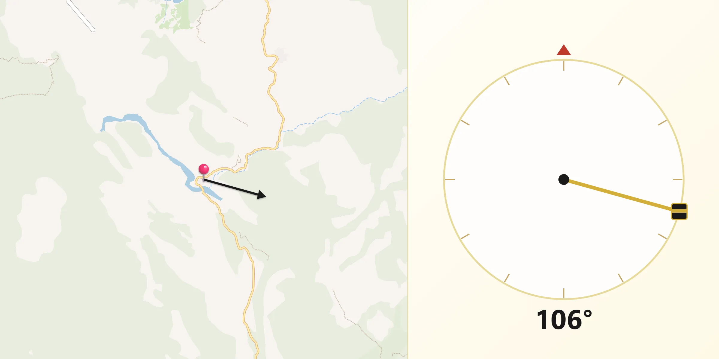 Dirección de la Qibla desde Santa María del Val