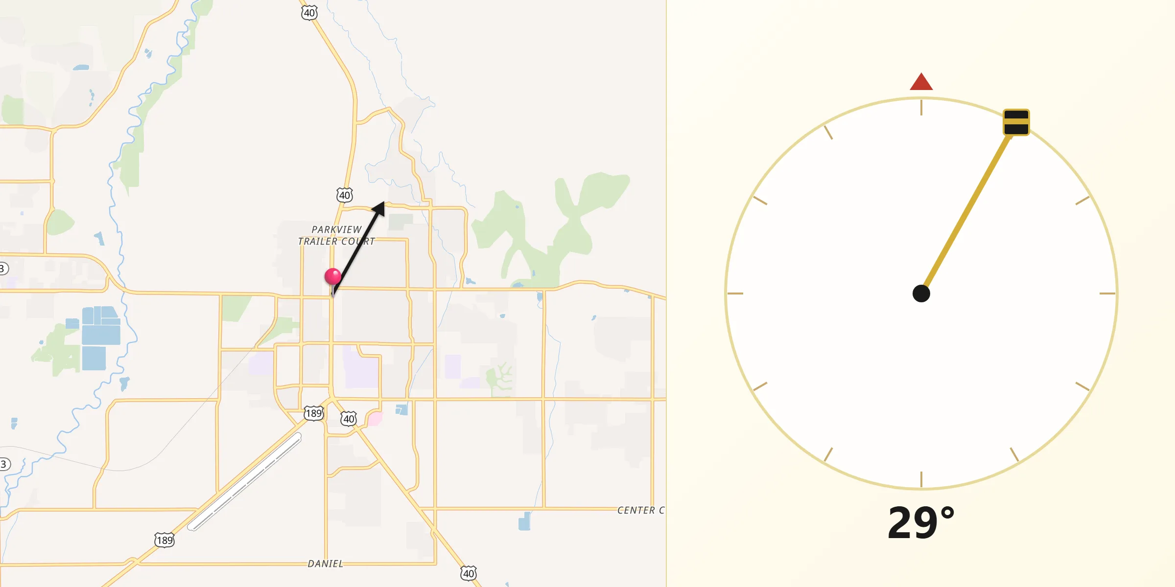 Qibla Direction from Heber City