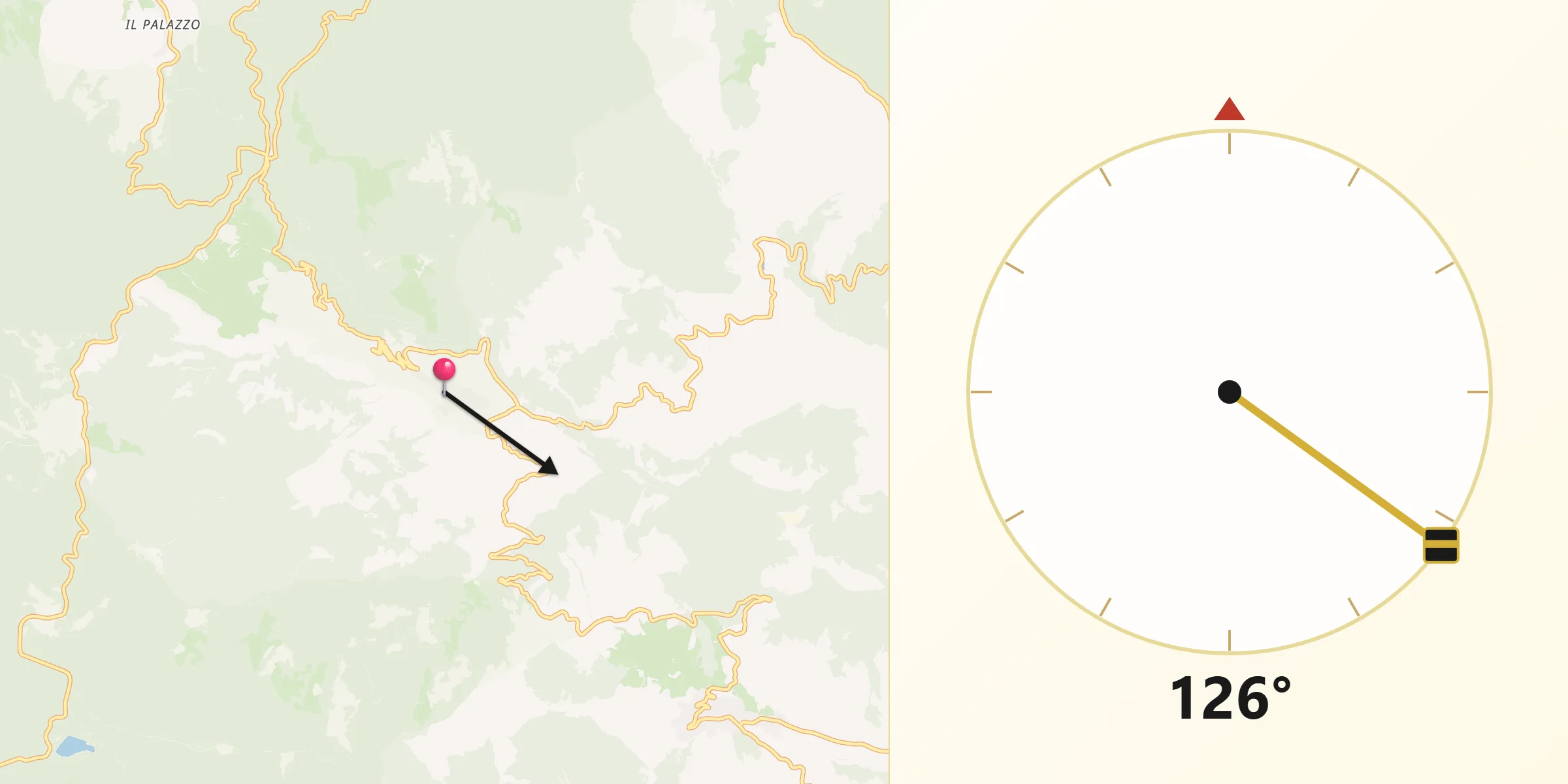 Direzione della Qibla da Abriola