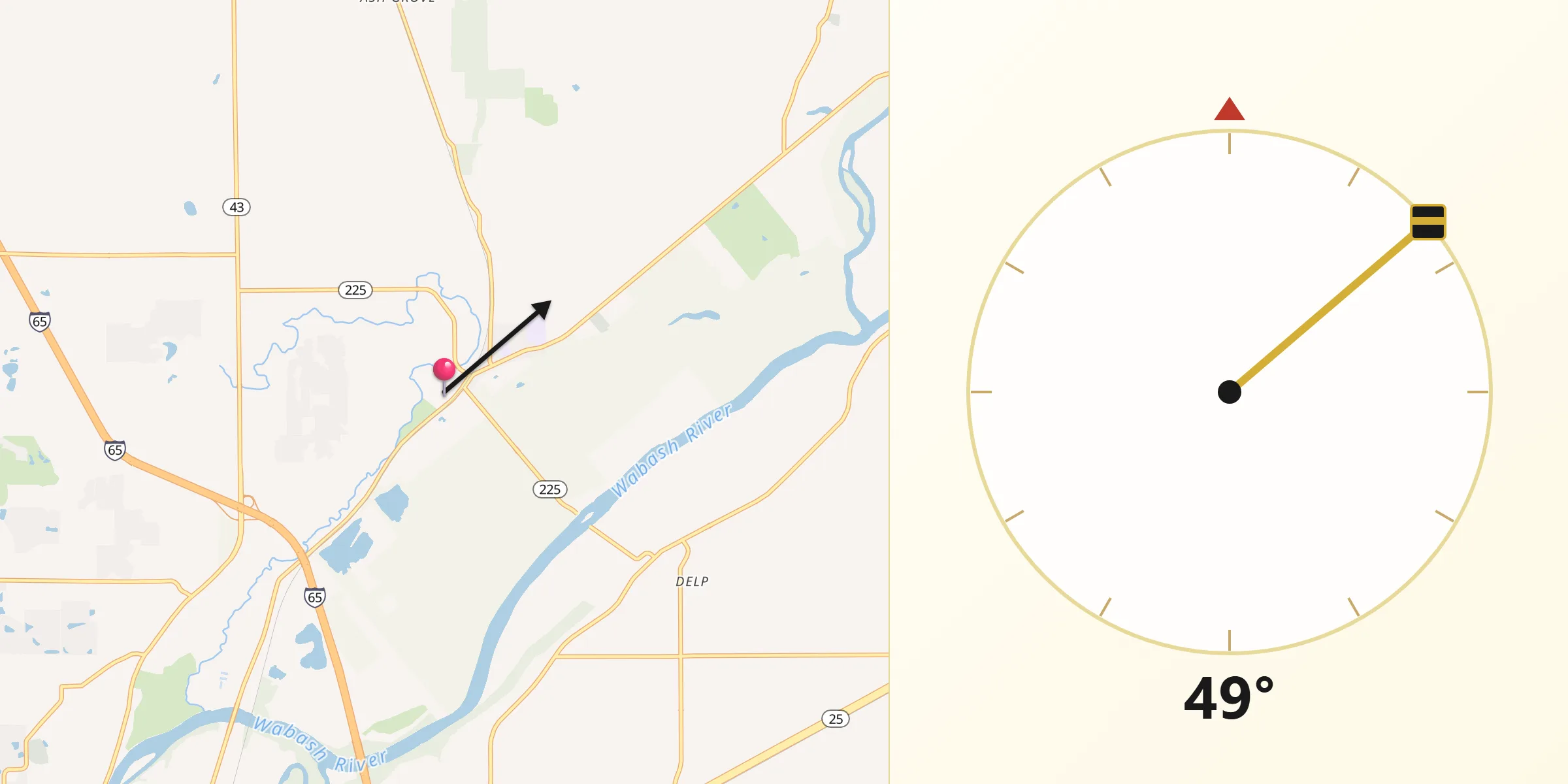 Qibla Direction from Battle Ground