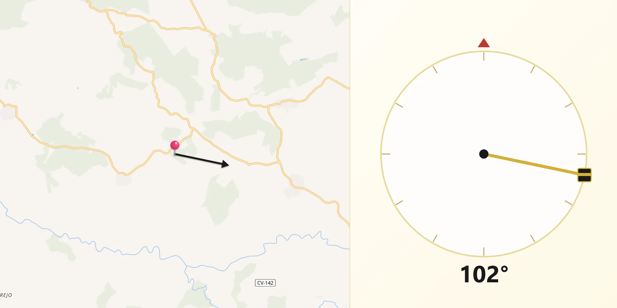 Dirección de la Qibla desde La Atalaya