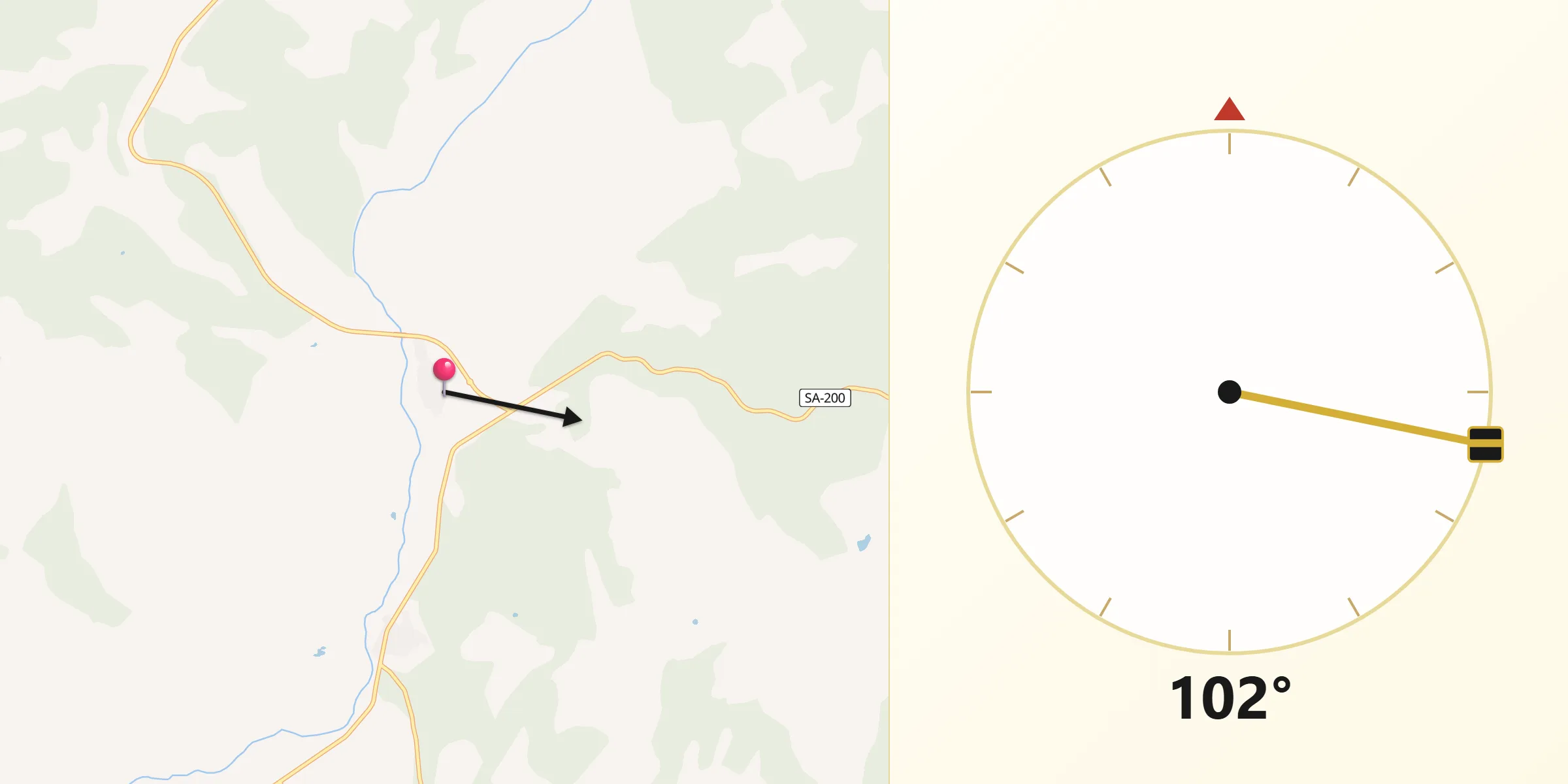 Dirección de la Qibla desde Campillo de Azaba
