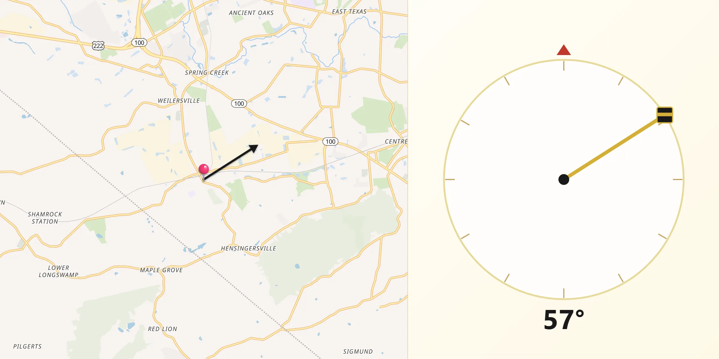 Qibla Direction from Alburtis