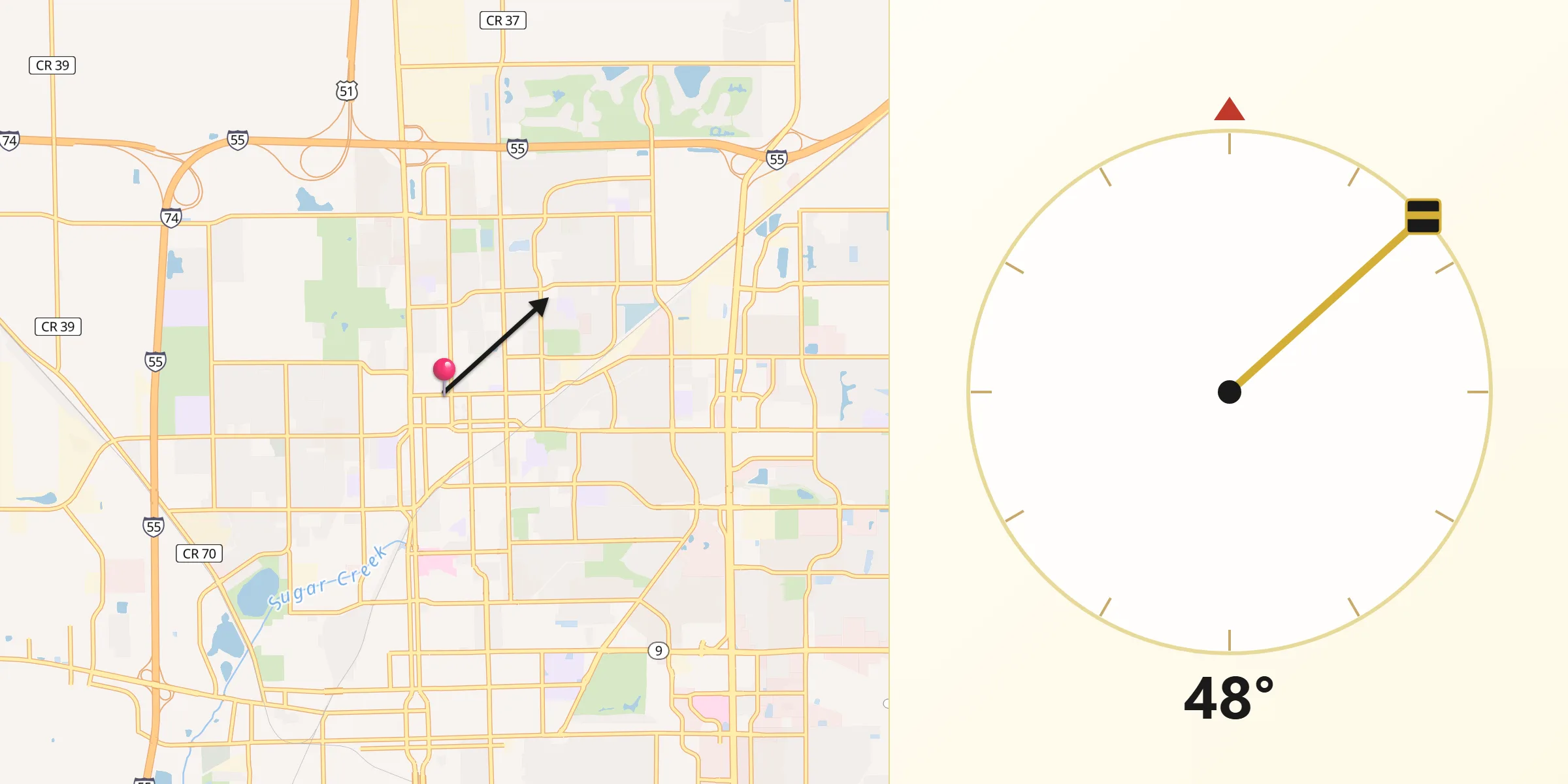 Qibla Direction from Normal