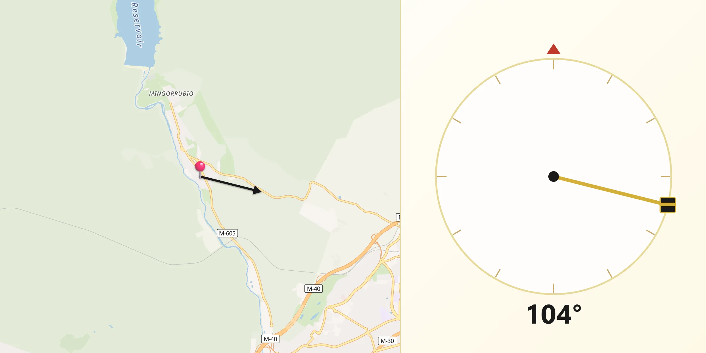 Dirección de la Qibla desde El Pardo
