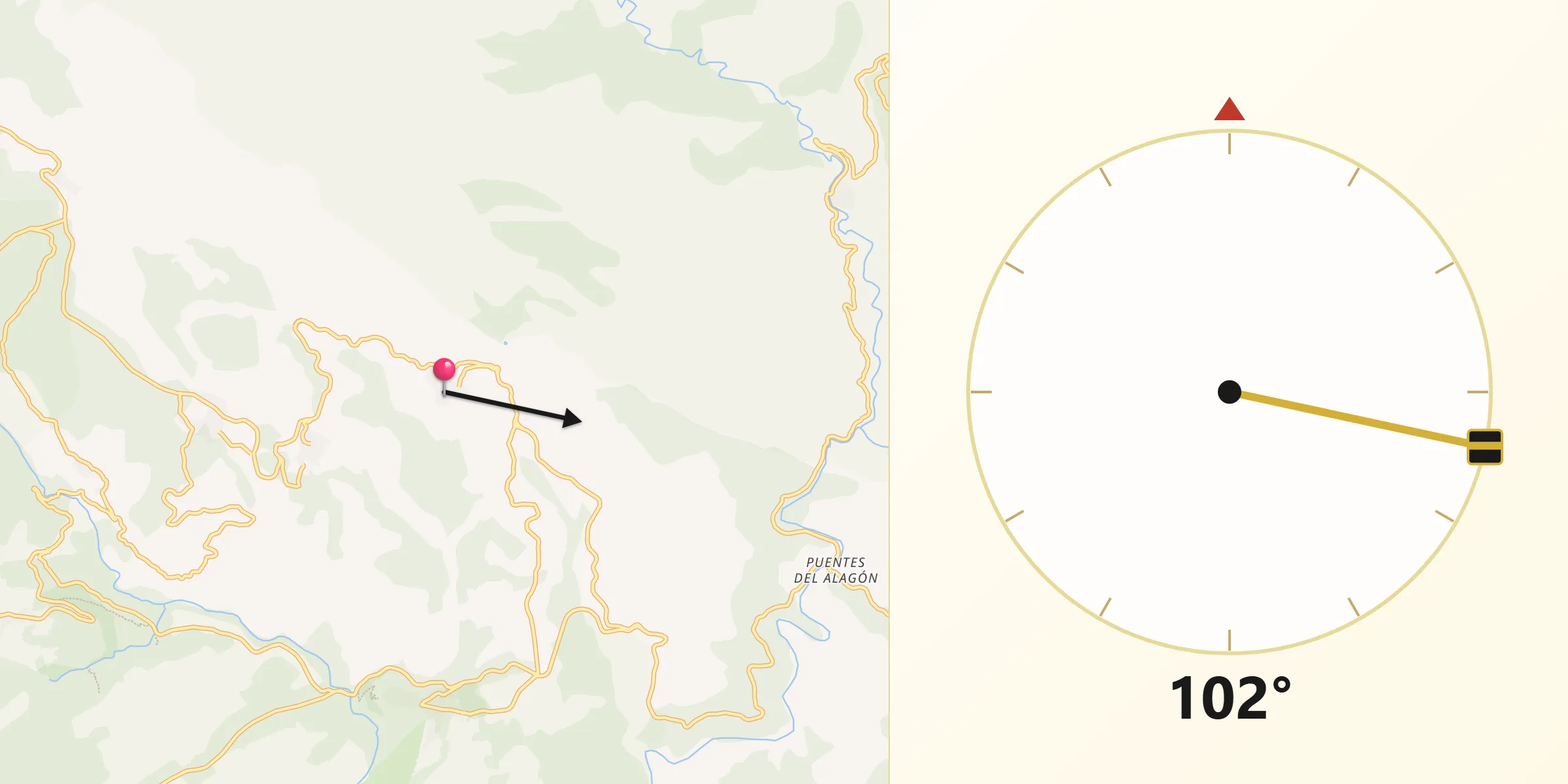 Dirección de la Qibla desde Garcibuey