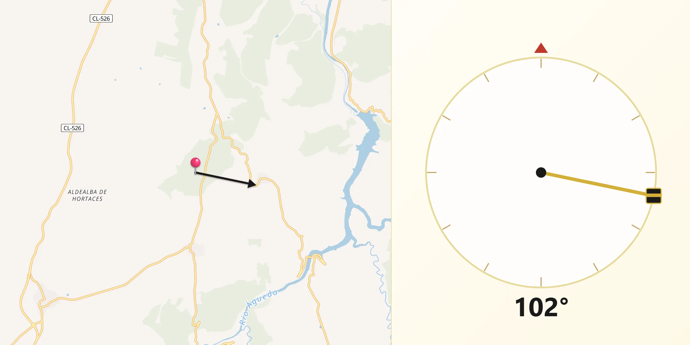 Dirección de la Qibla desde La Encina