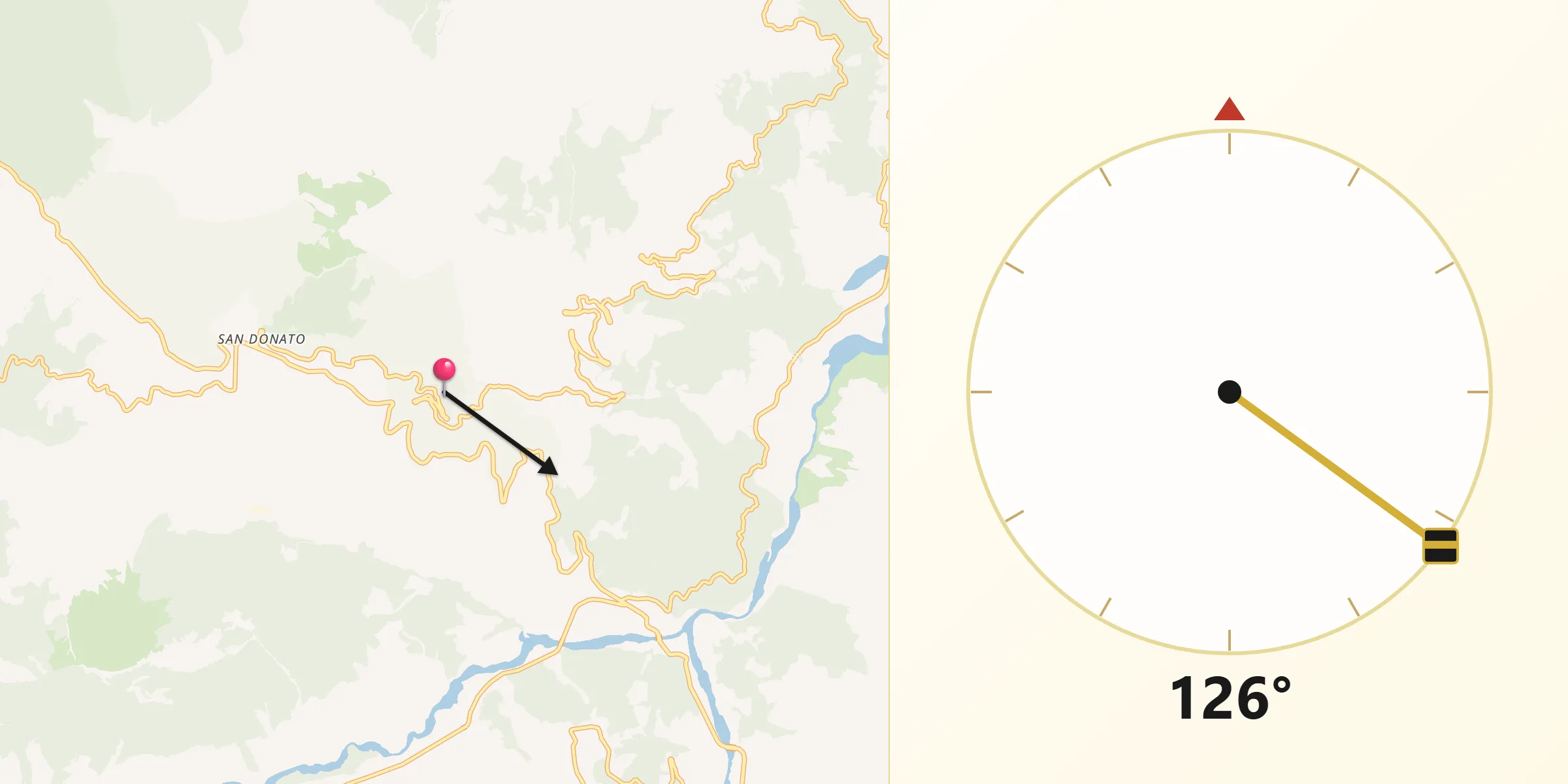 Direzione della Qibla da Anzi