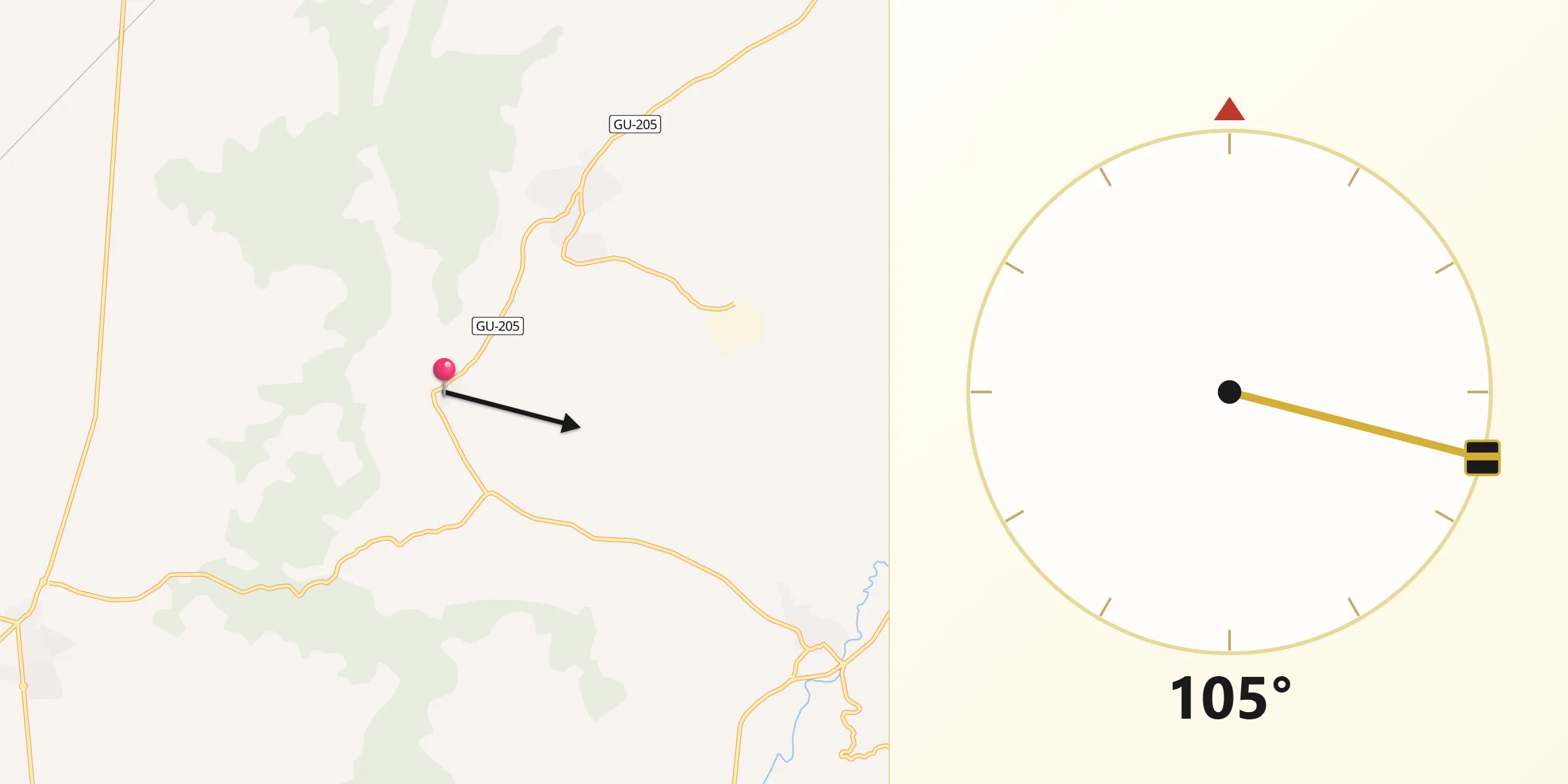 Dirección de la Qibla desde Valdarachas