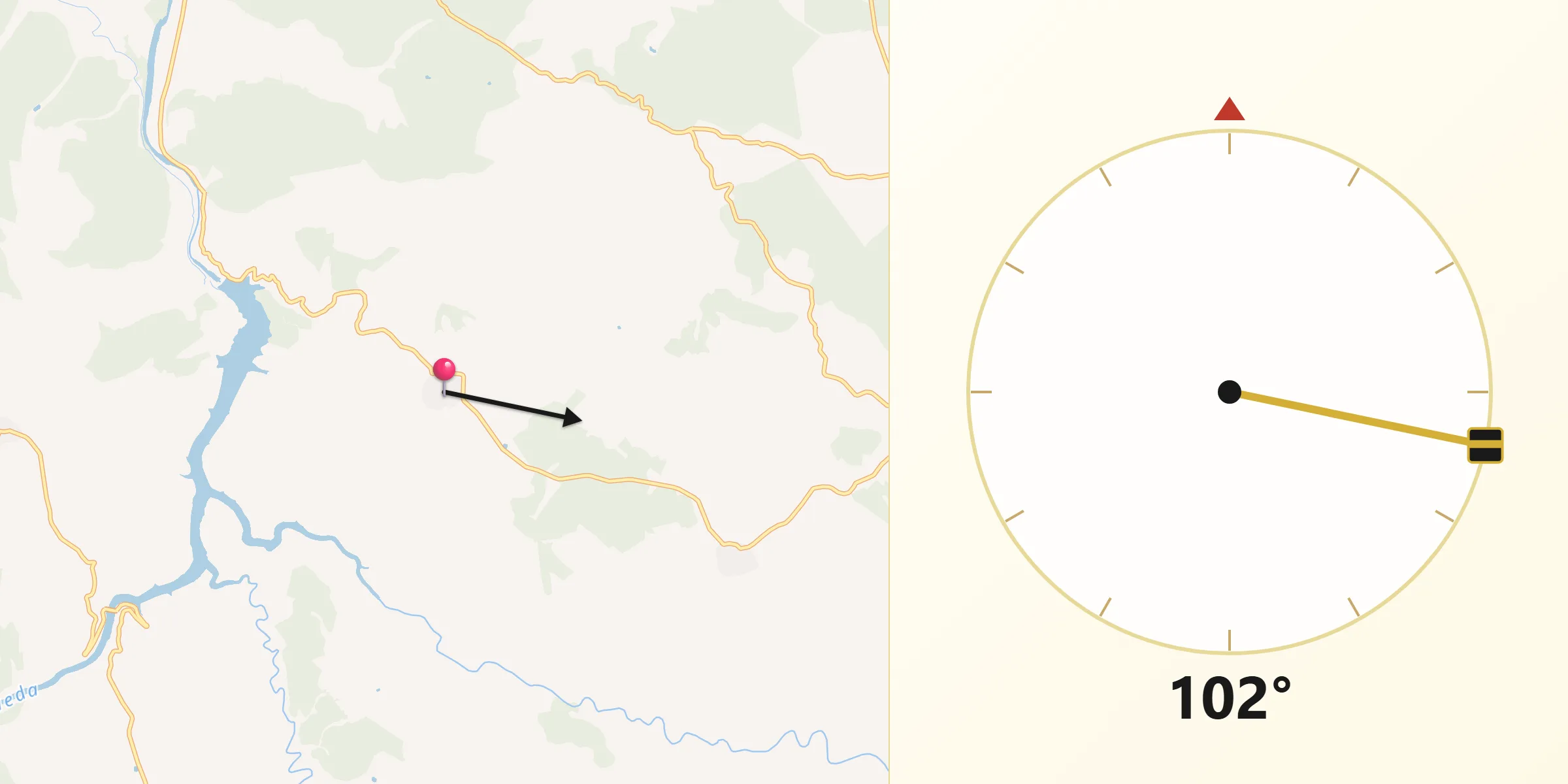 Dirección de la Qibla desde Zamarra