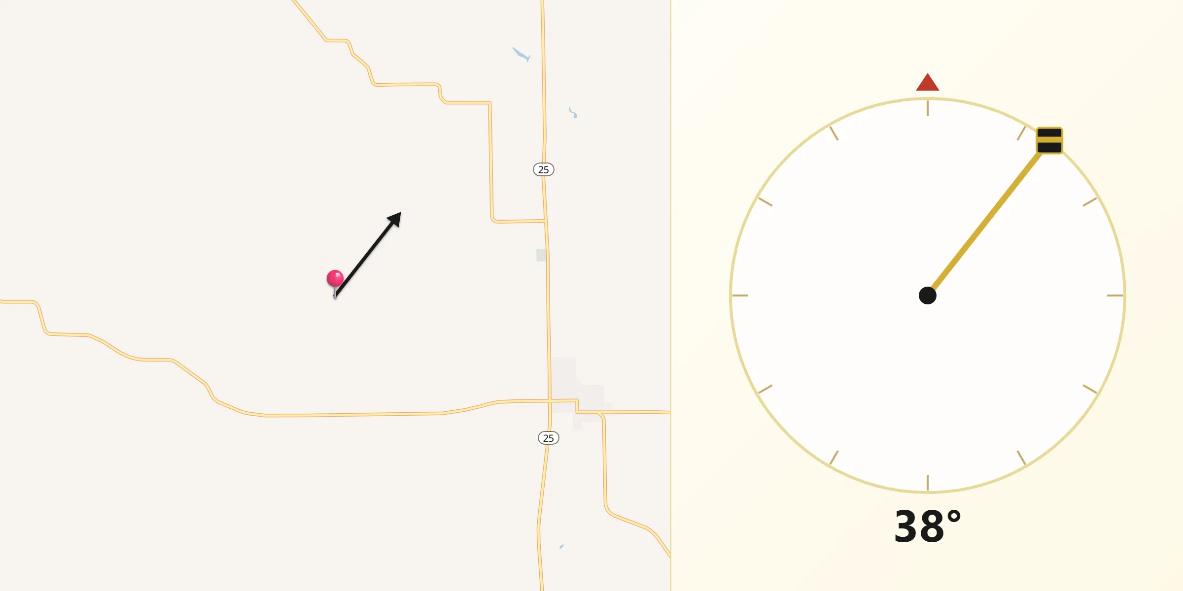Qibla Direction from Hayes