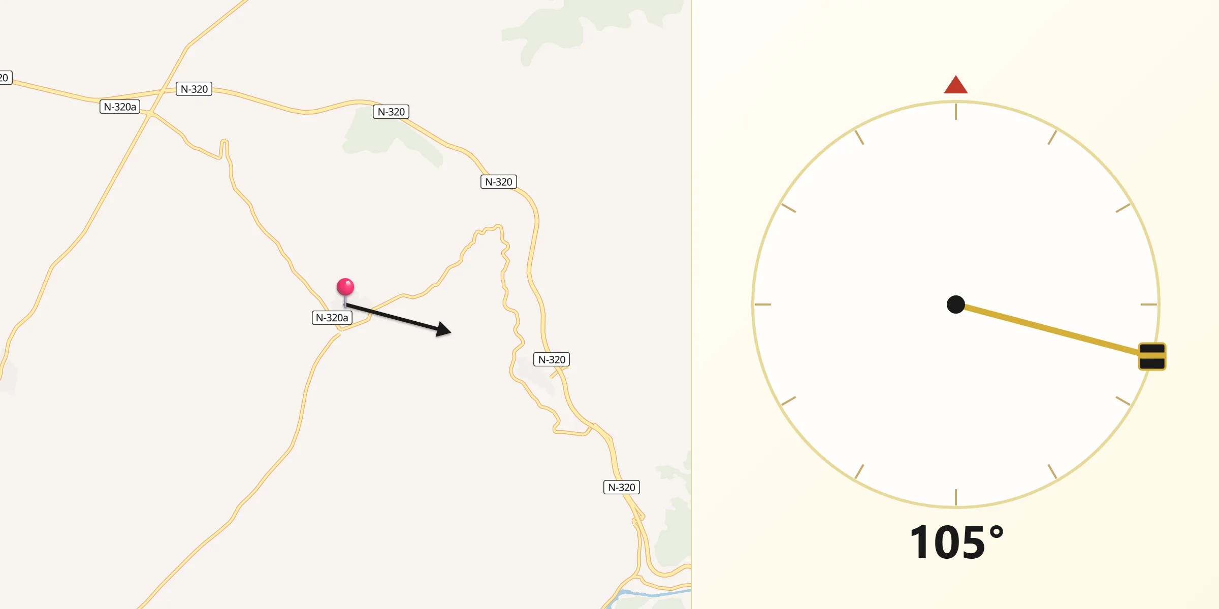 Dirección de la Qibla desde Alhóndiga