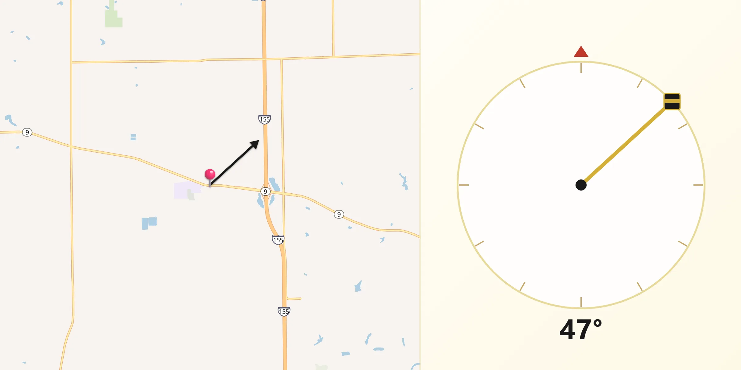 Qibla Direction from Tremont