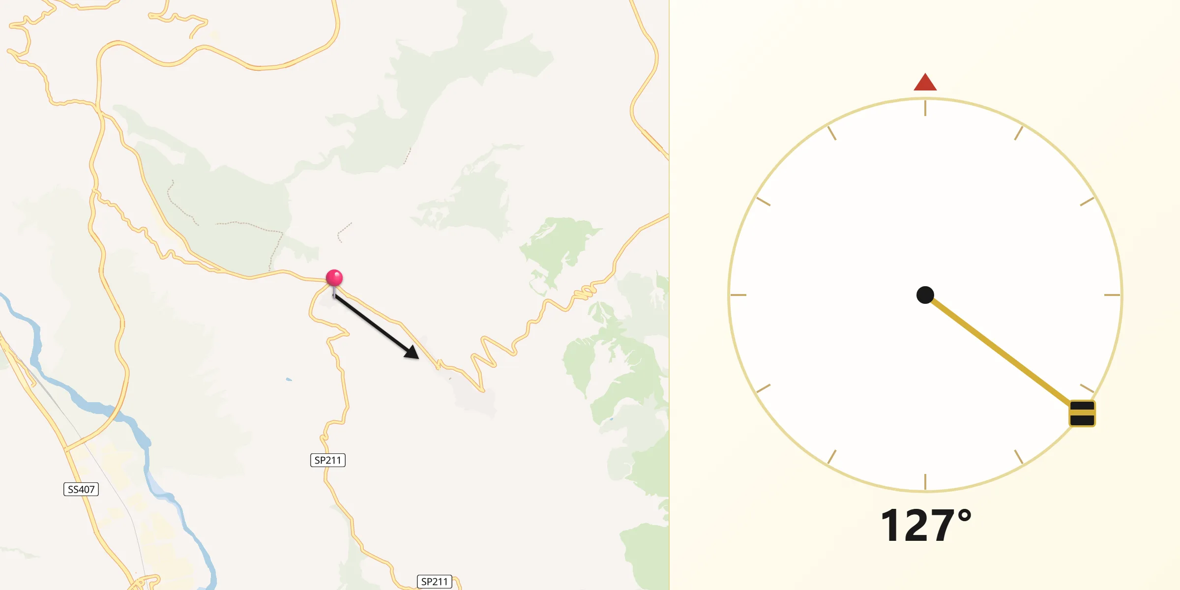 Direzione della Qibla da Pomarico