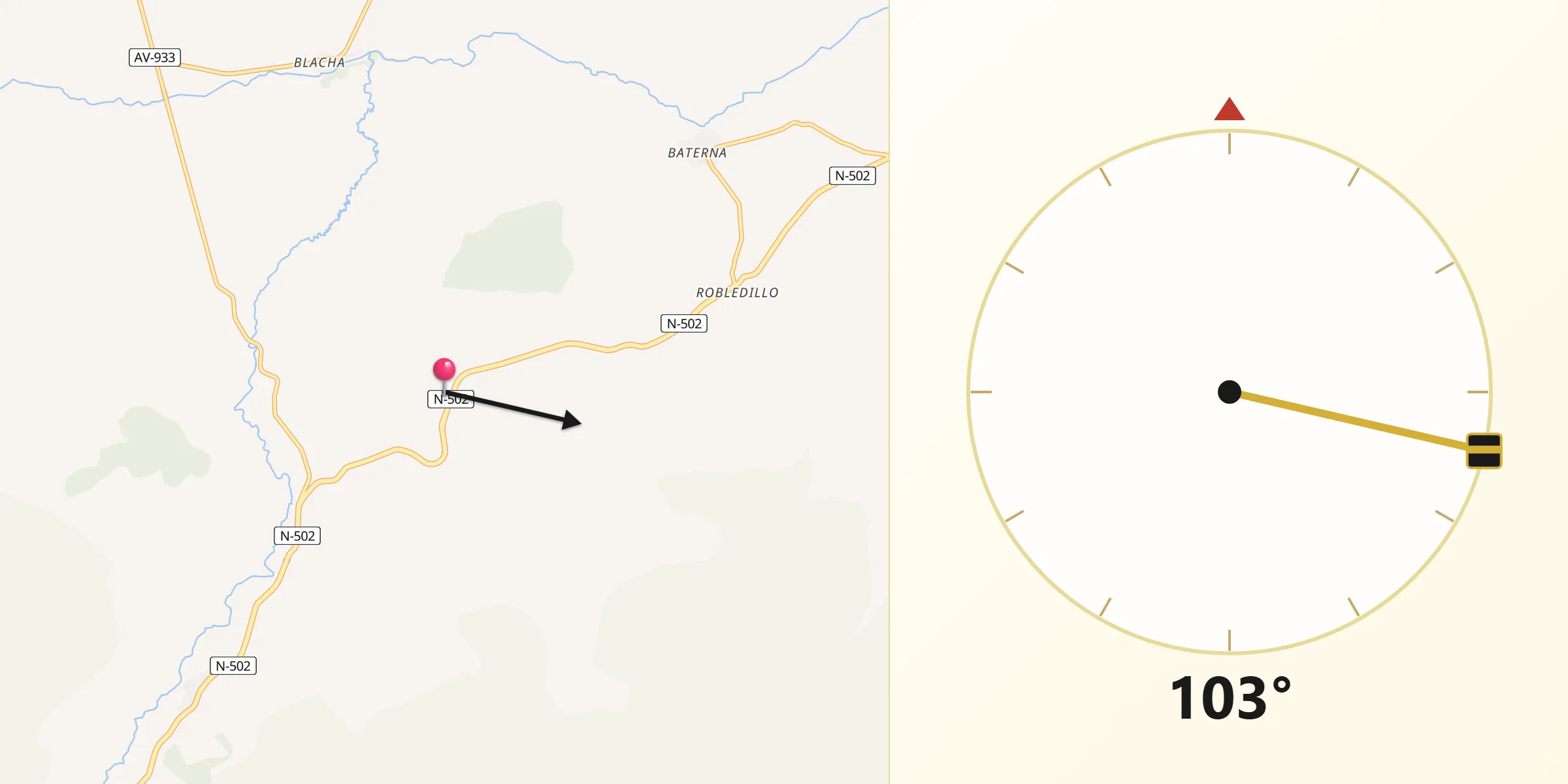 Dirección de la Qibla desde La Hija de Dios