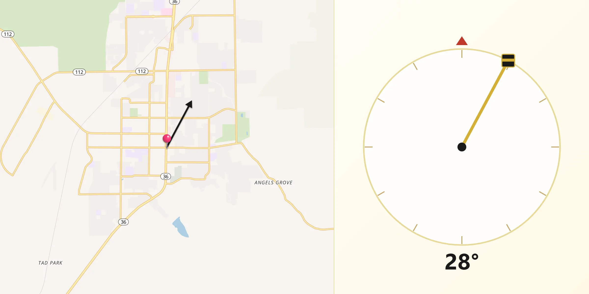 Qibla Direction from Tooele