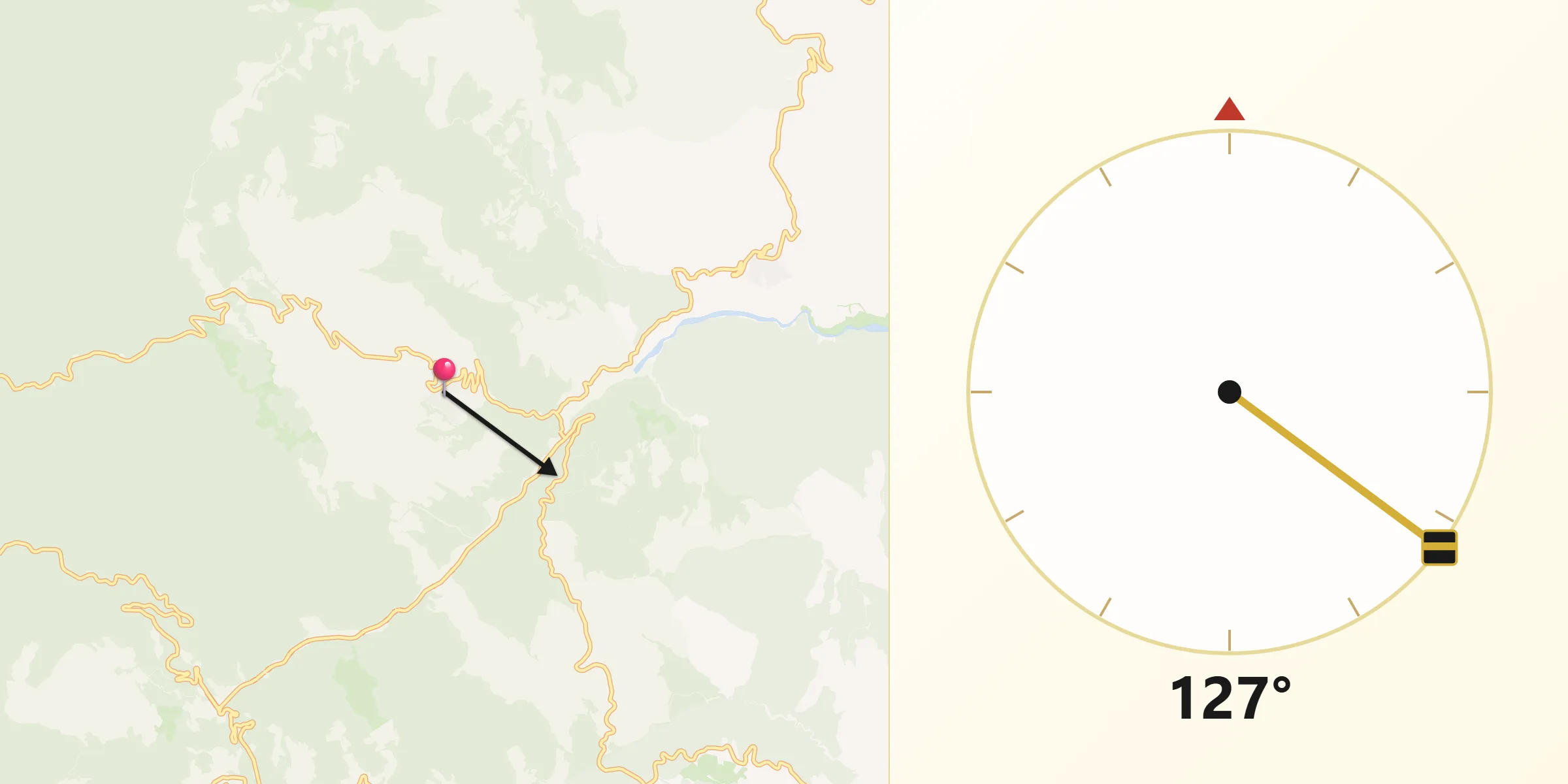 Direzione della Qibla da Oliveto Lucano