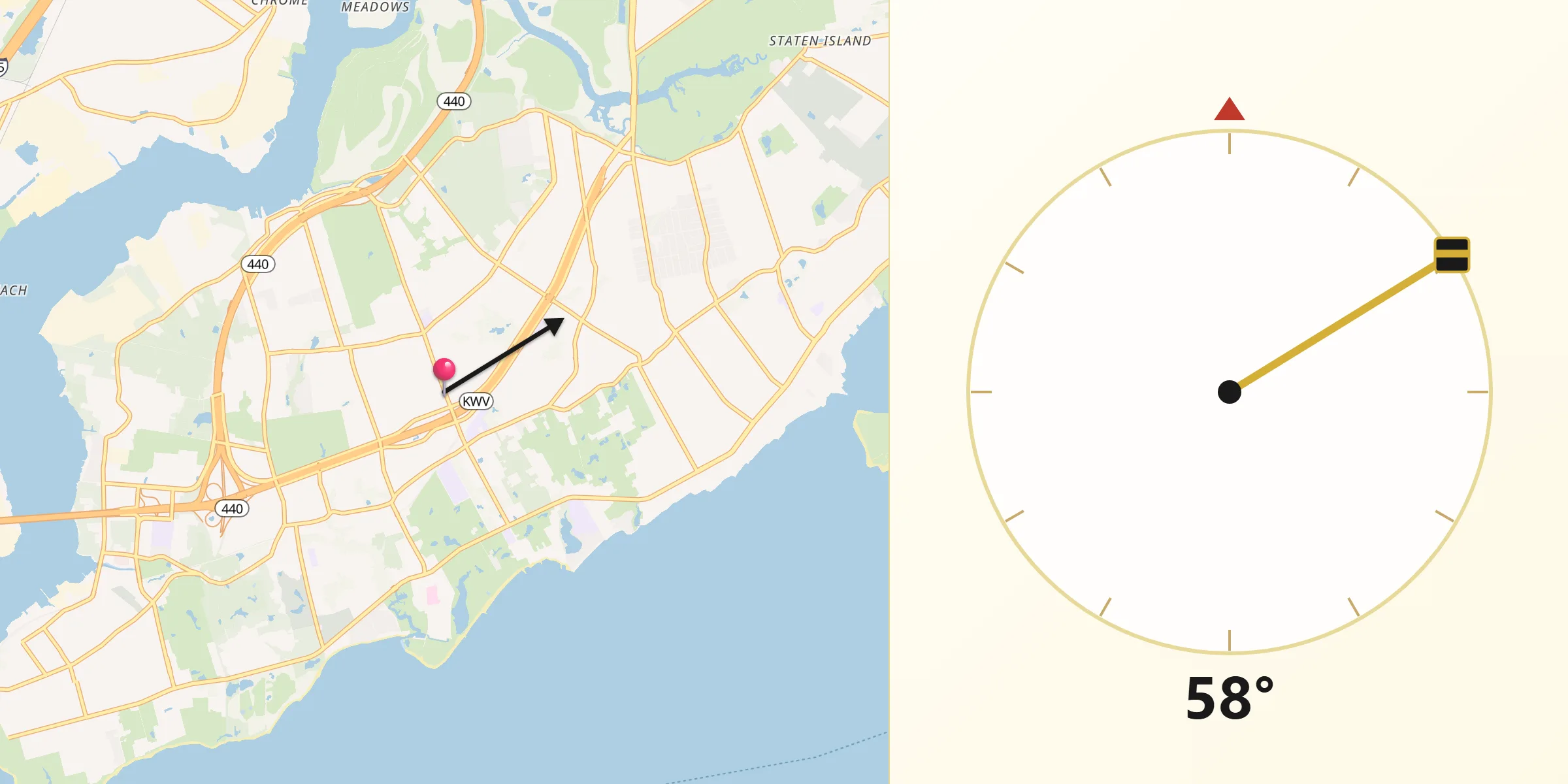 Qibla Direction from Huguenot