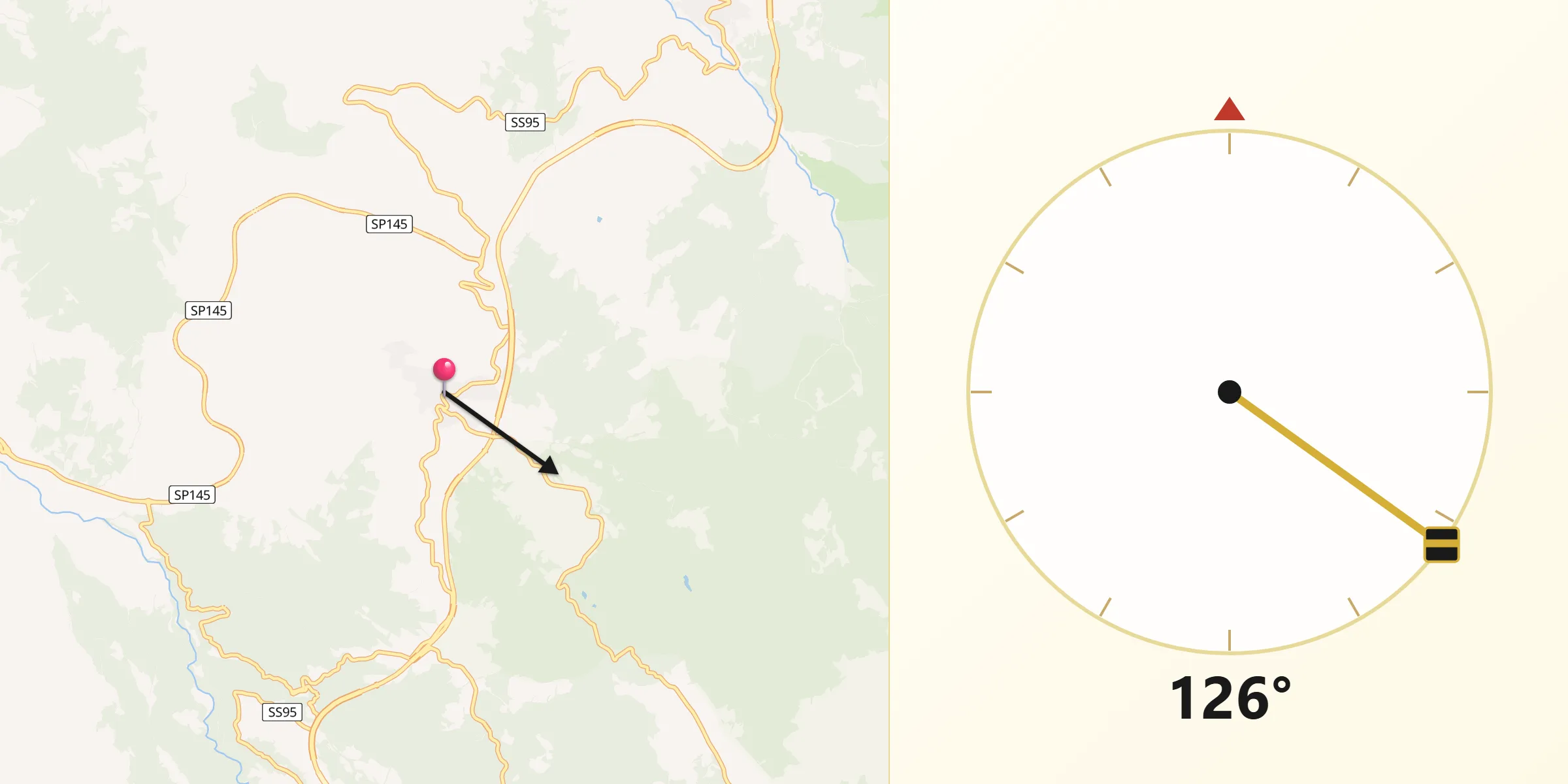 Direzione della Qibla da Satriano di Lucania