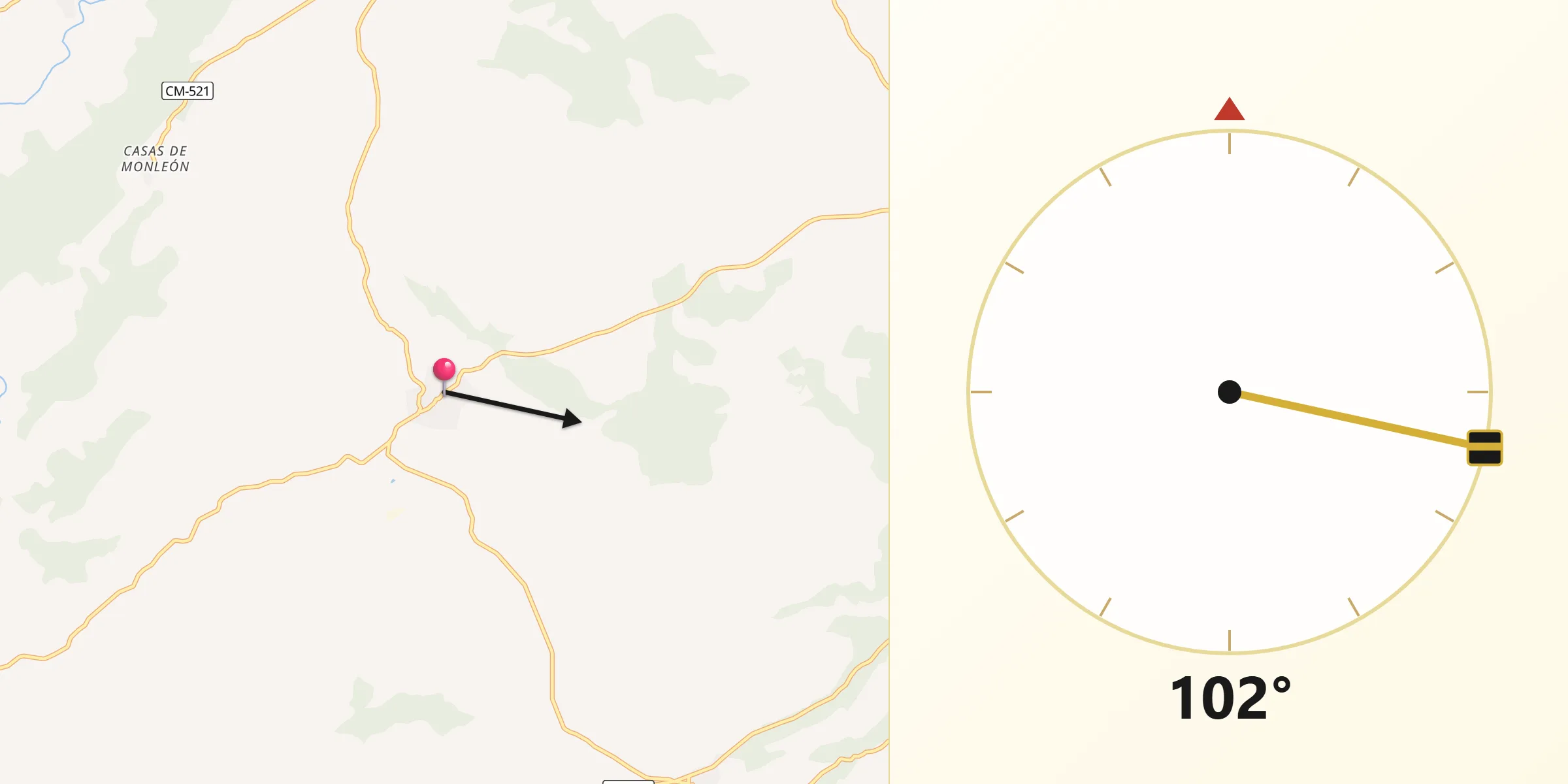 Dirección de la Qibla desde Santos Los