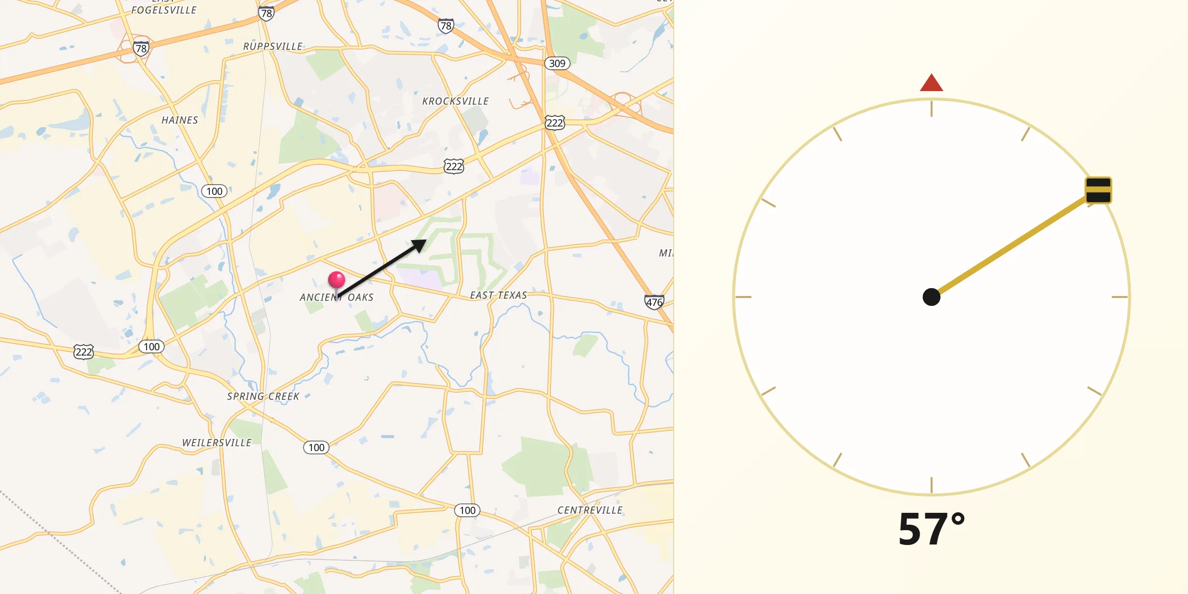 Qibla Direction from Ancient Oaks