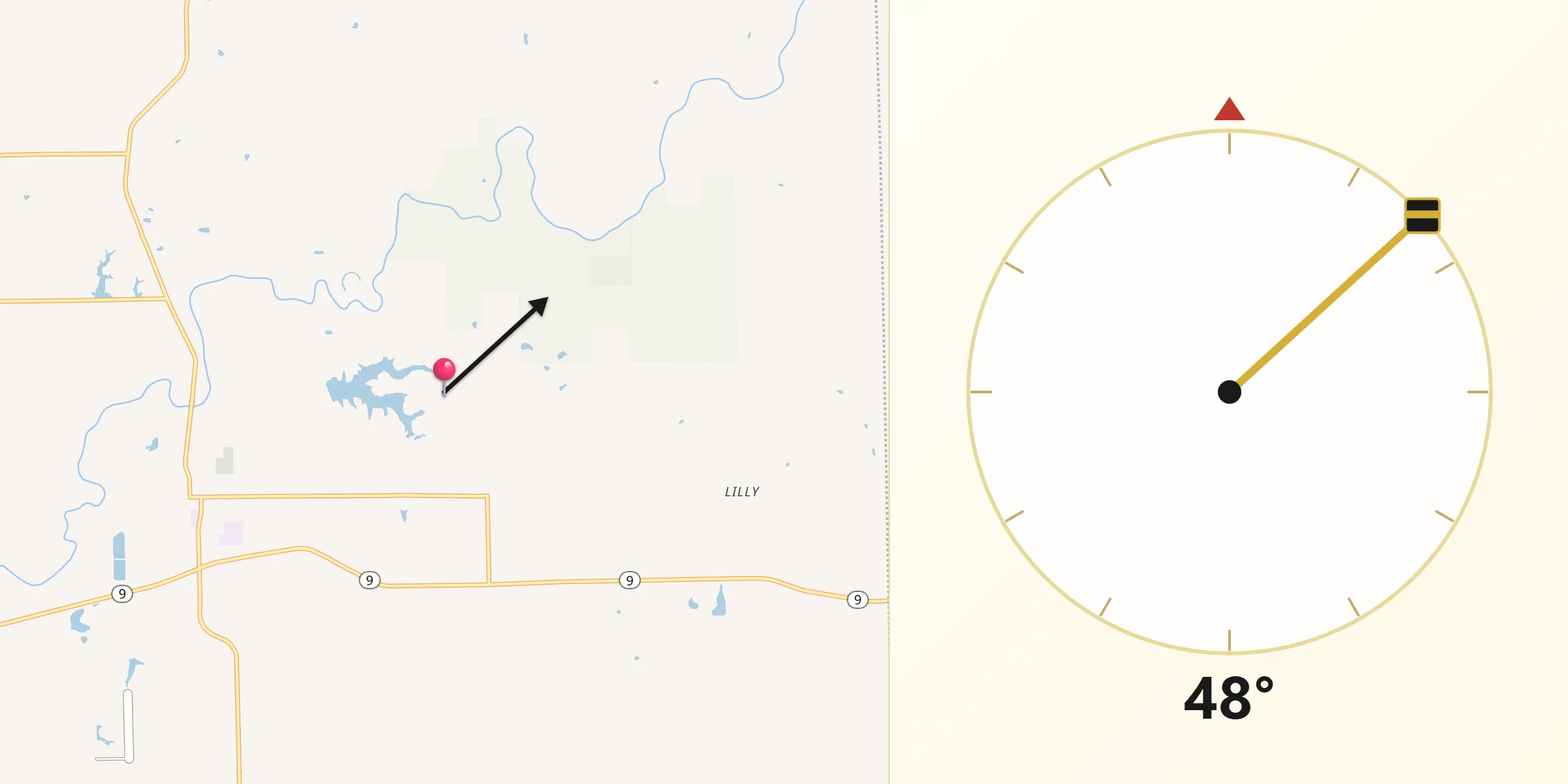 Qibla Direction from Heritage Lake