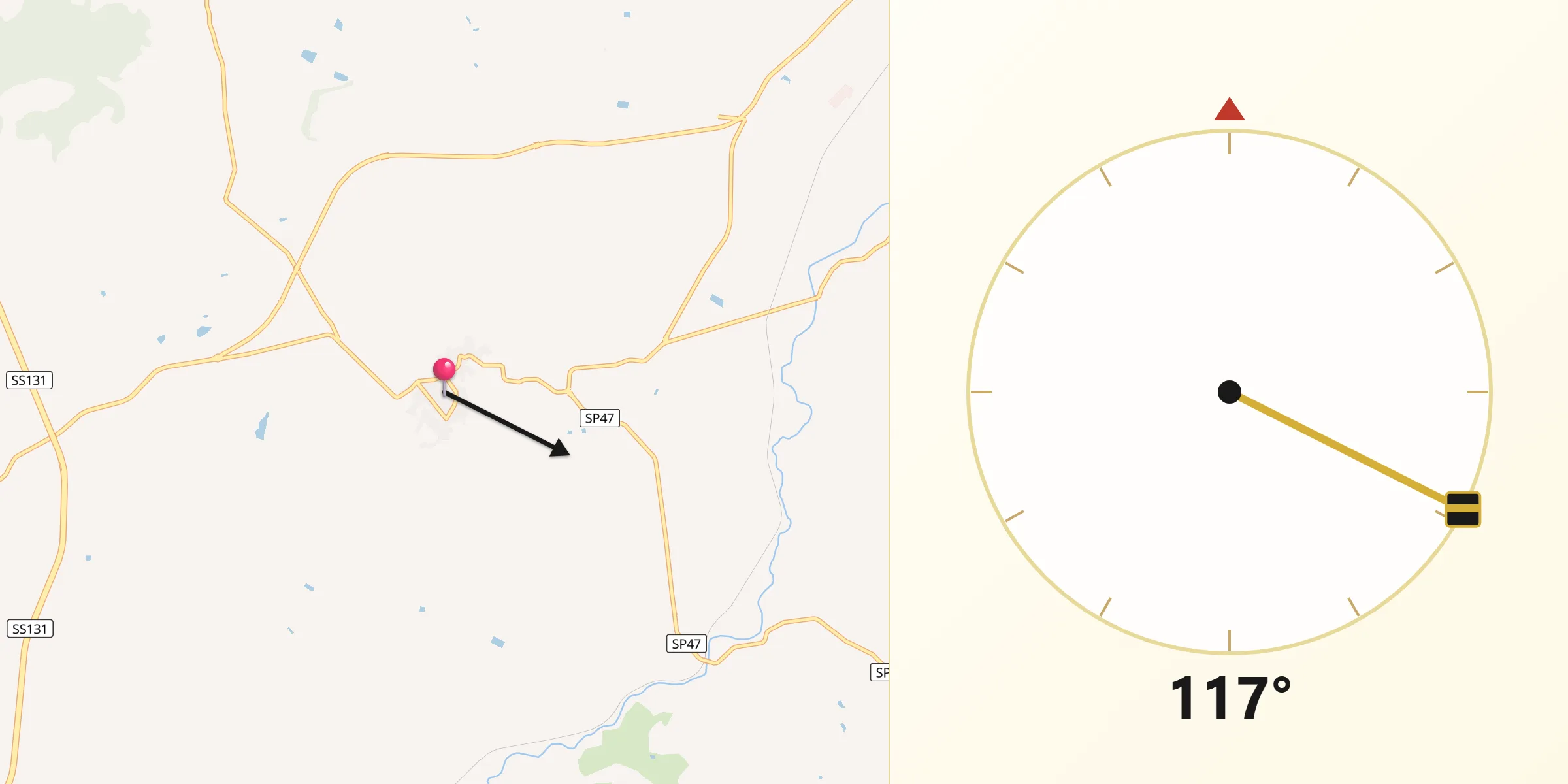 Direzione della Qibla da Mores