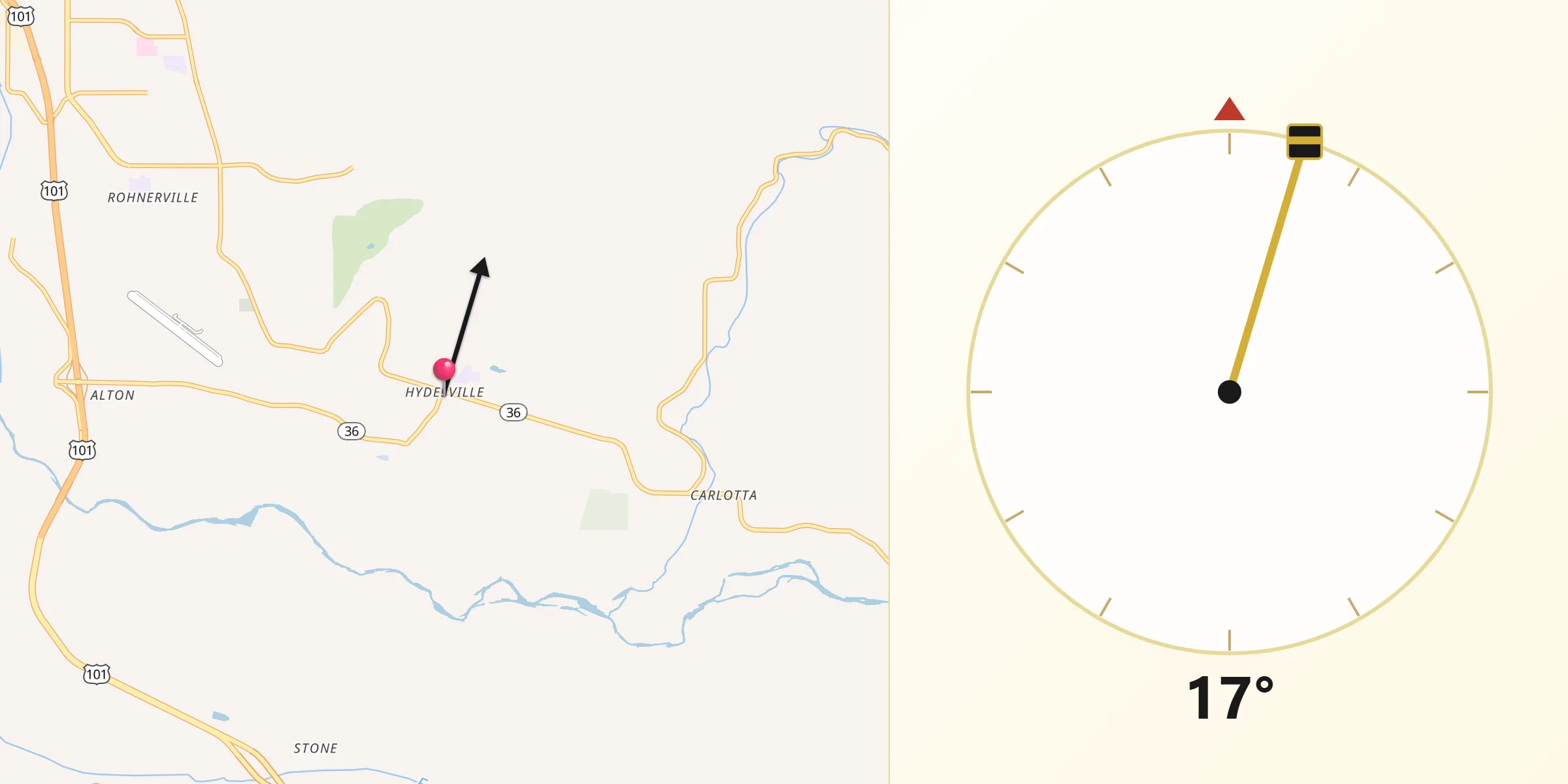 Qibla Direction from Hydesville