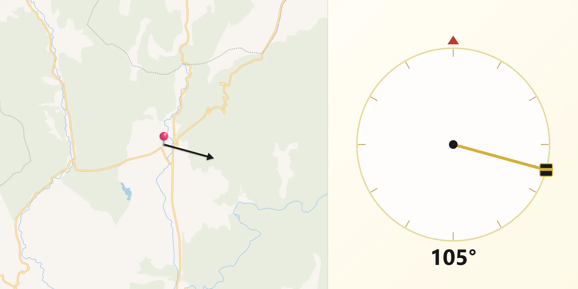Dirección de la Qibla desde Alcantud