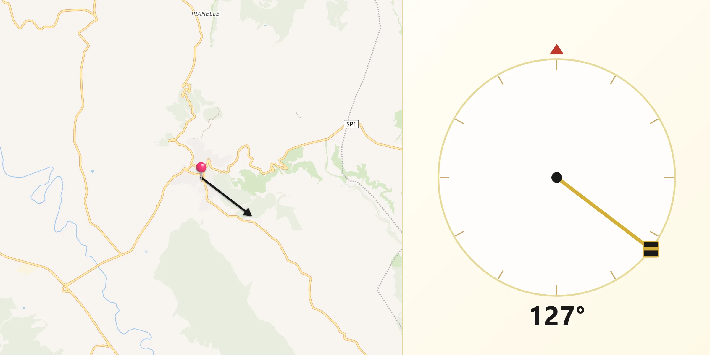 Direzione della Qibla da Montescaglioso