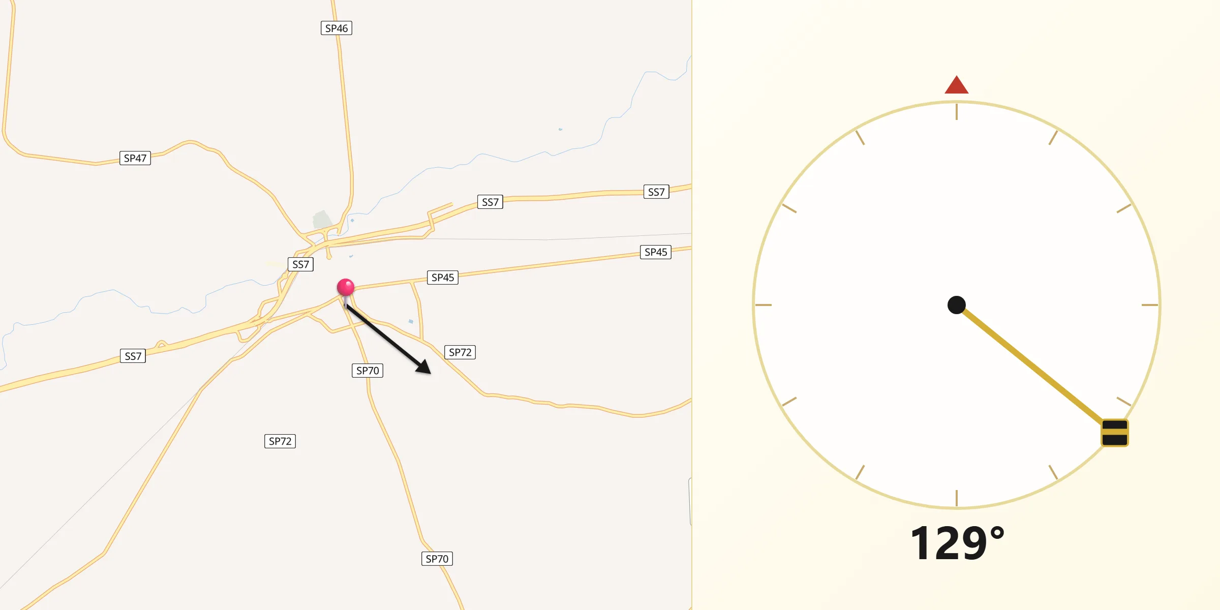 Direzione della Qibla da Latiano