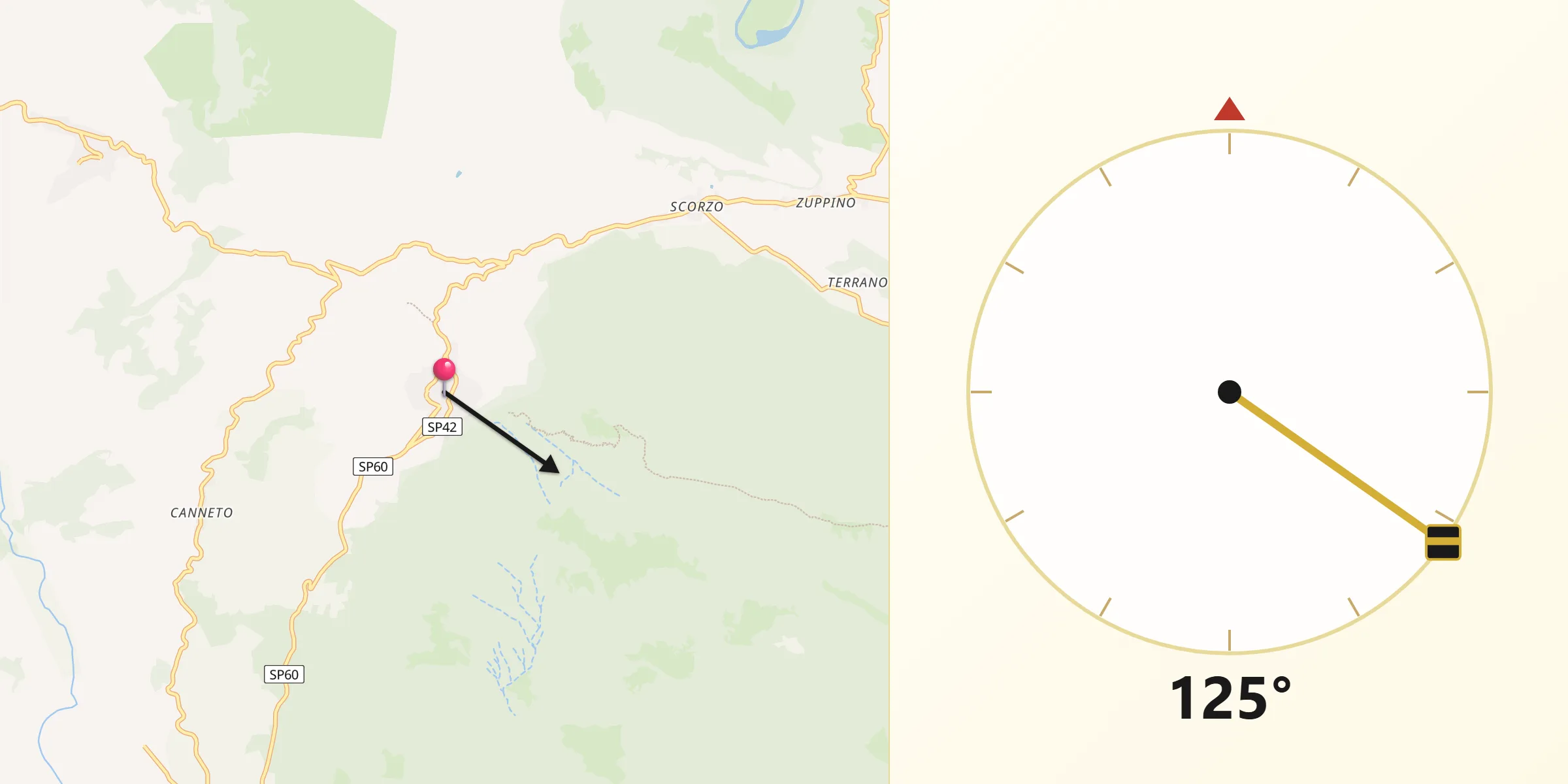 Direzione della Qibla da Postiglione