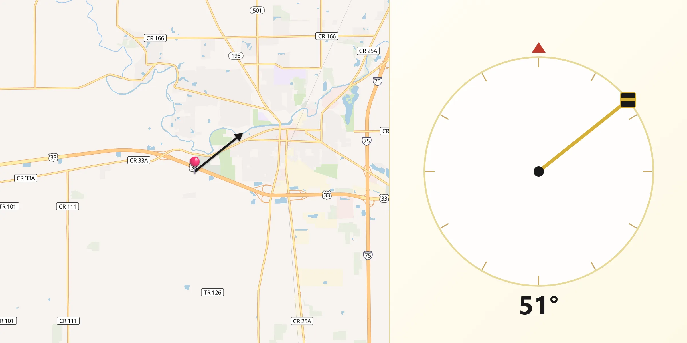 Qibla Direction from Auglaize