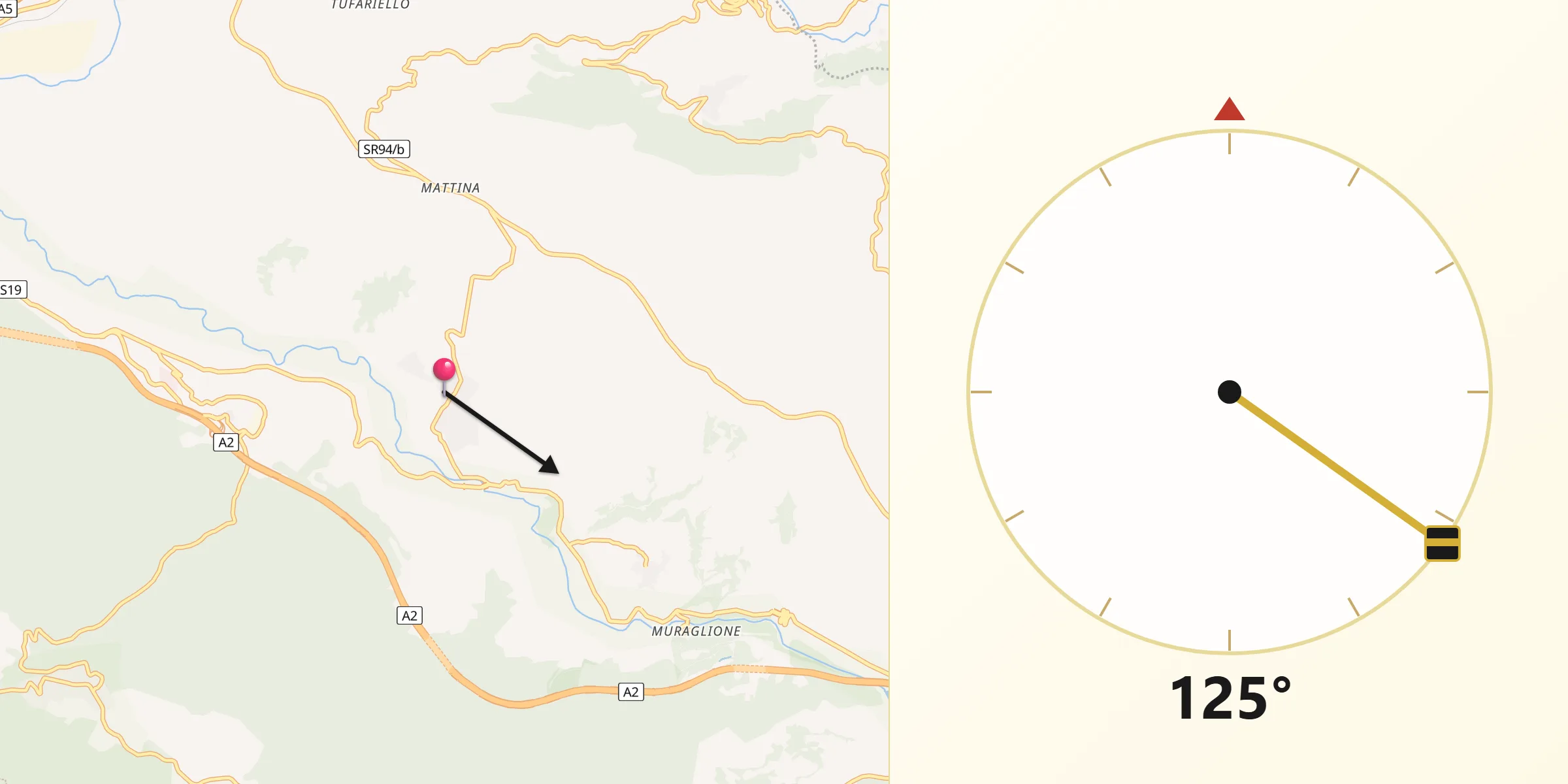Direzione della Qibla da Auletta