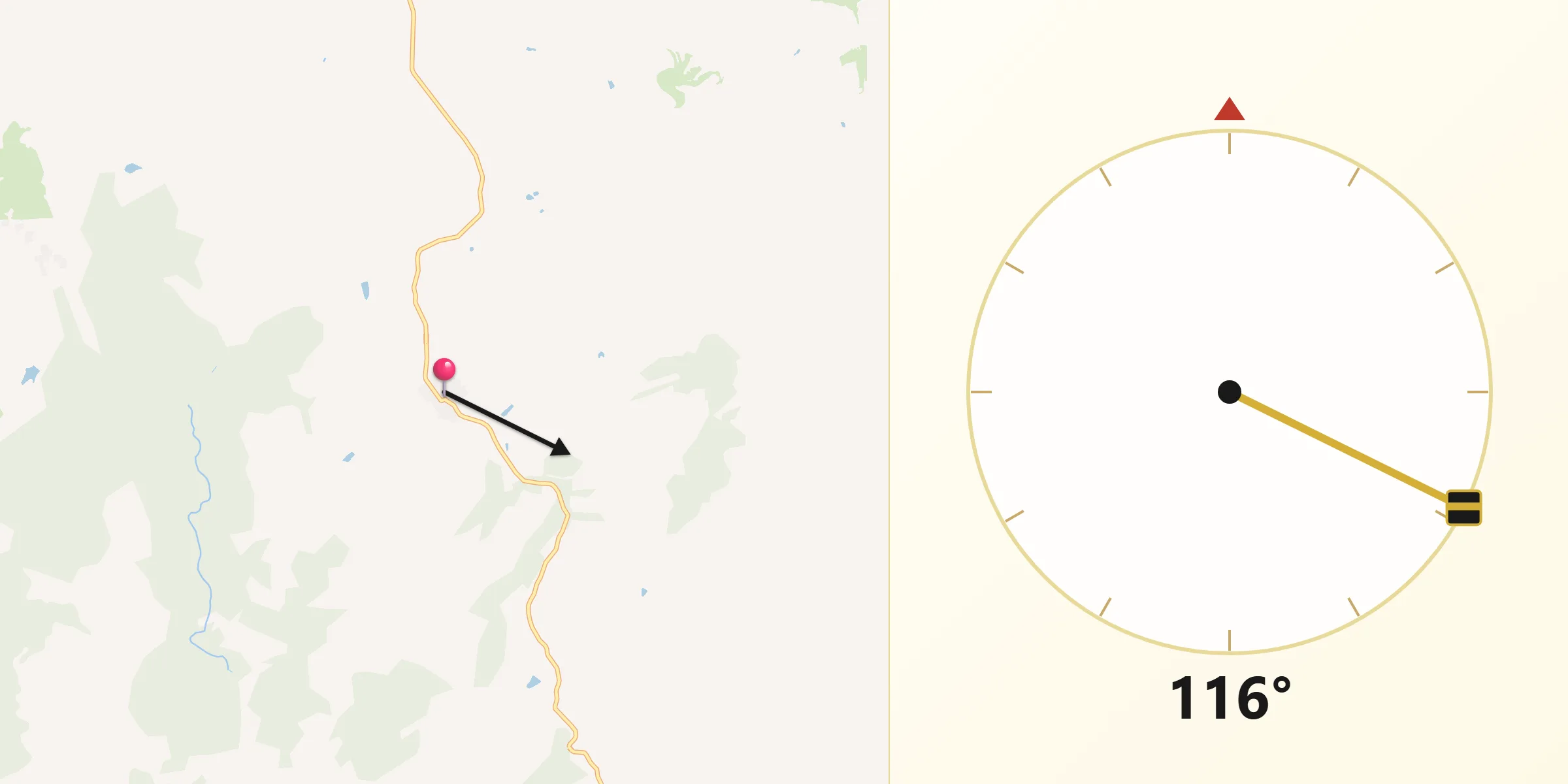 Direzione della Qibla da Putifigari