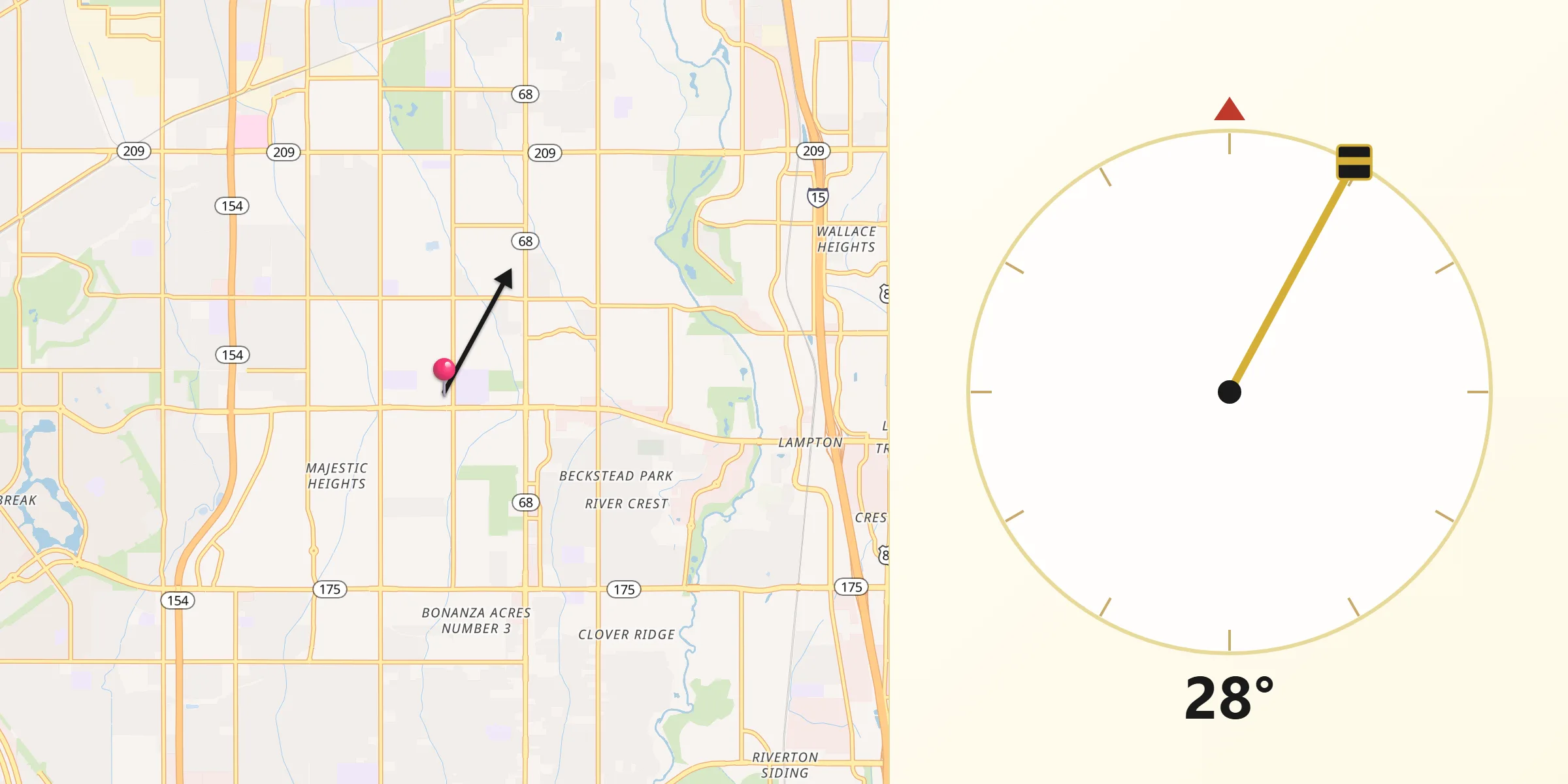 Qibla Direction from South Jordan Heights