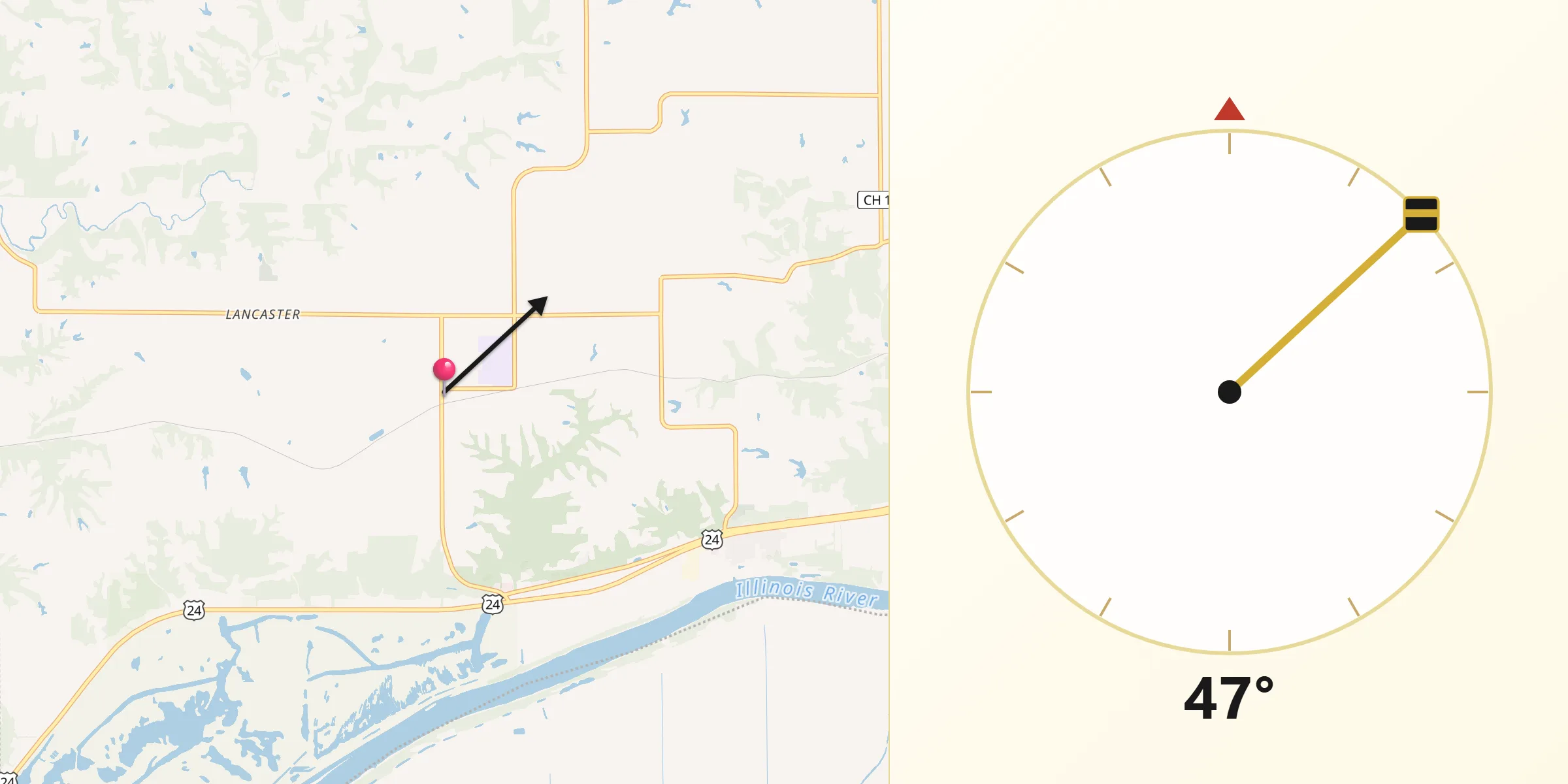 Qibla Direction from Glasford