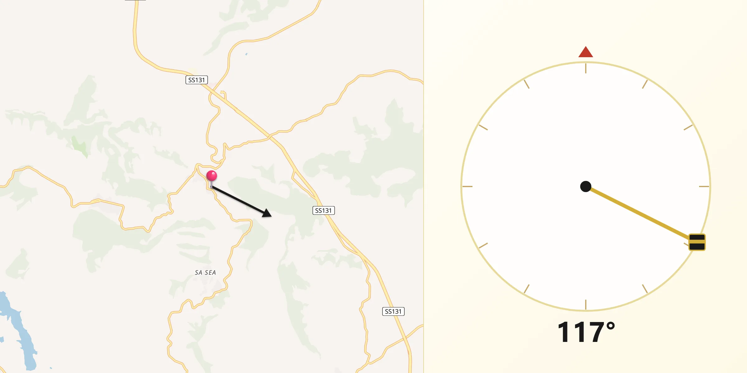 Direzione della Qibla da Siligo