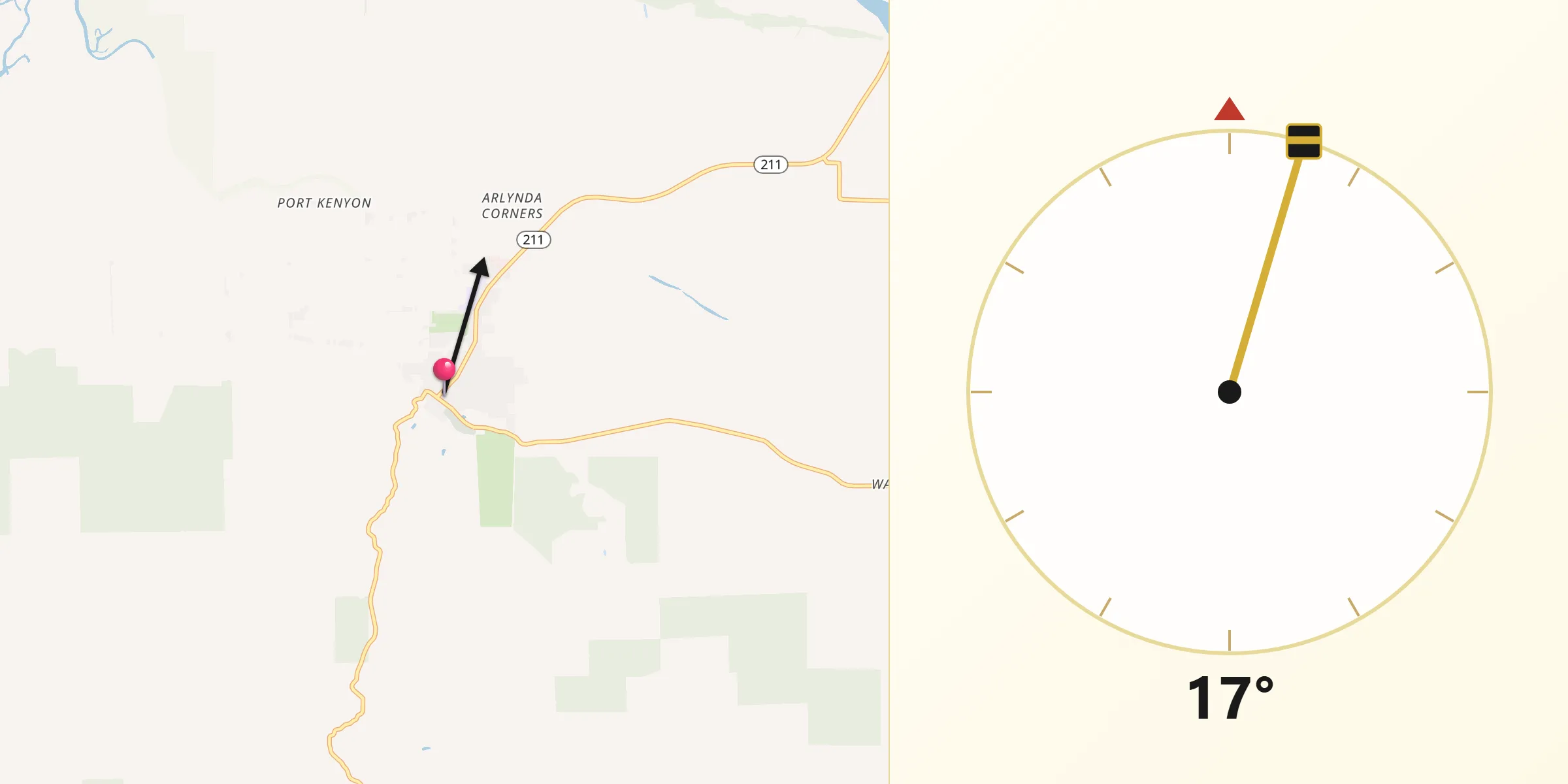 Qibla Direction from Ferndale