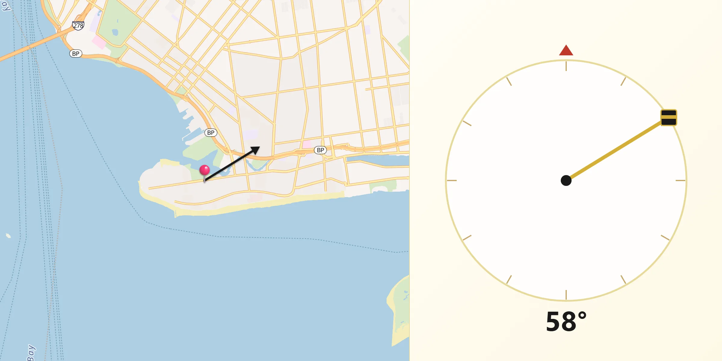 Qibla Direction from Coney Island