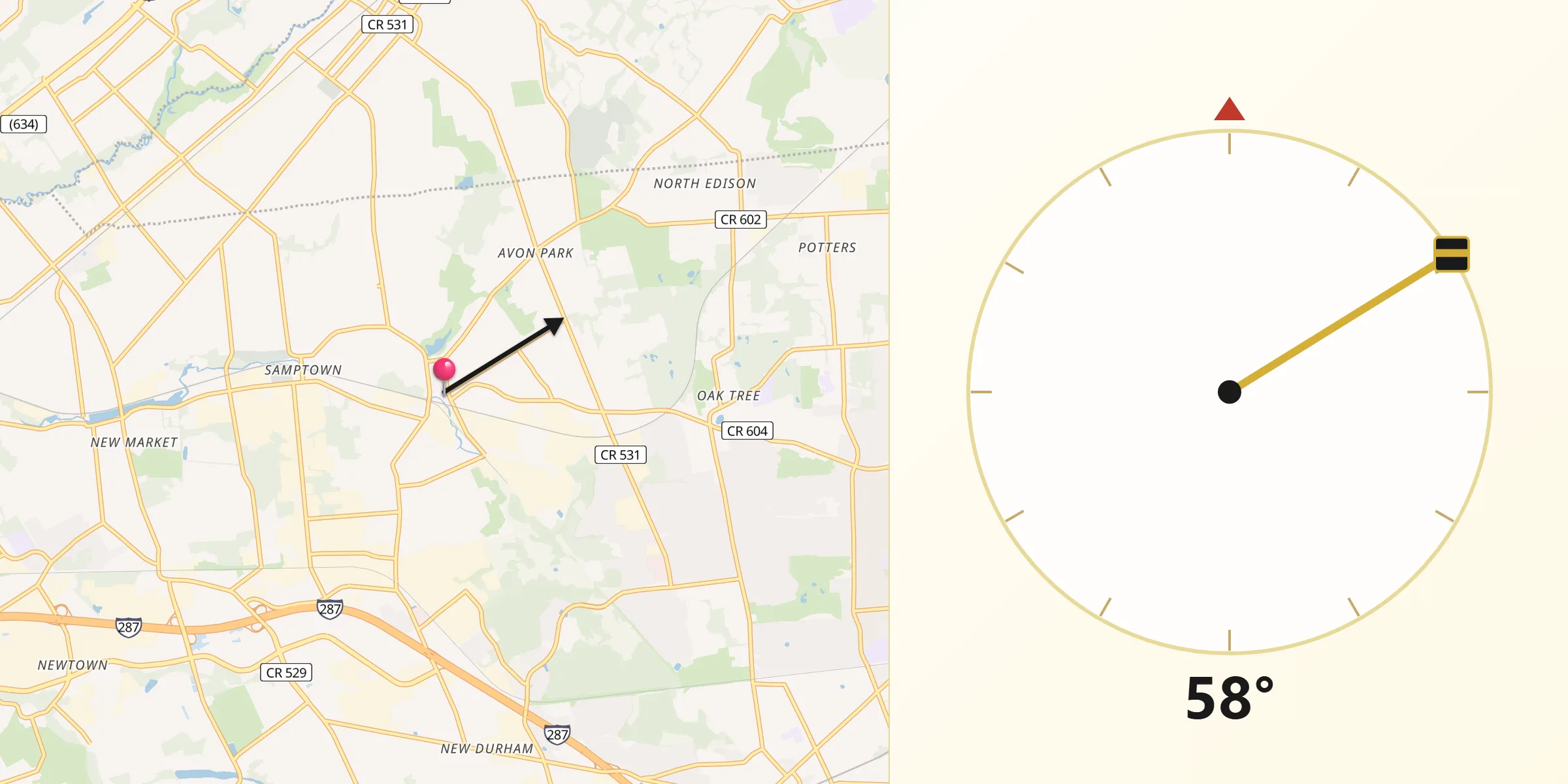 Qibla Direction from South Plainfield