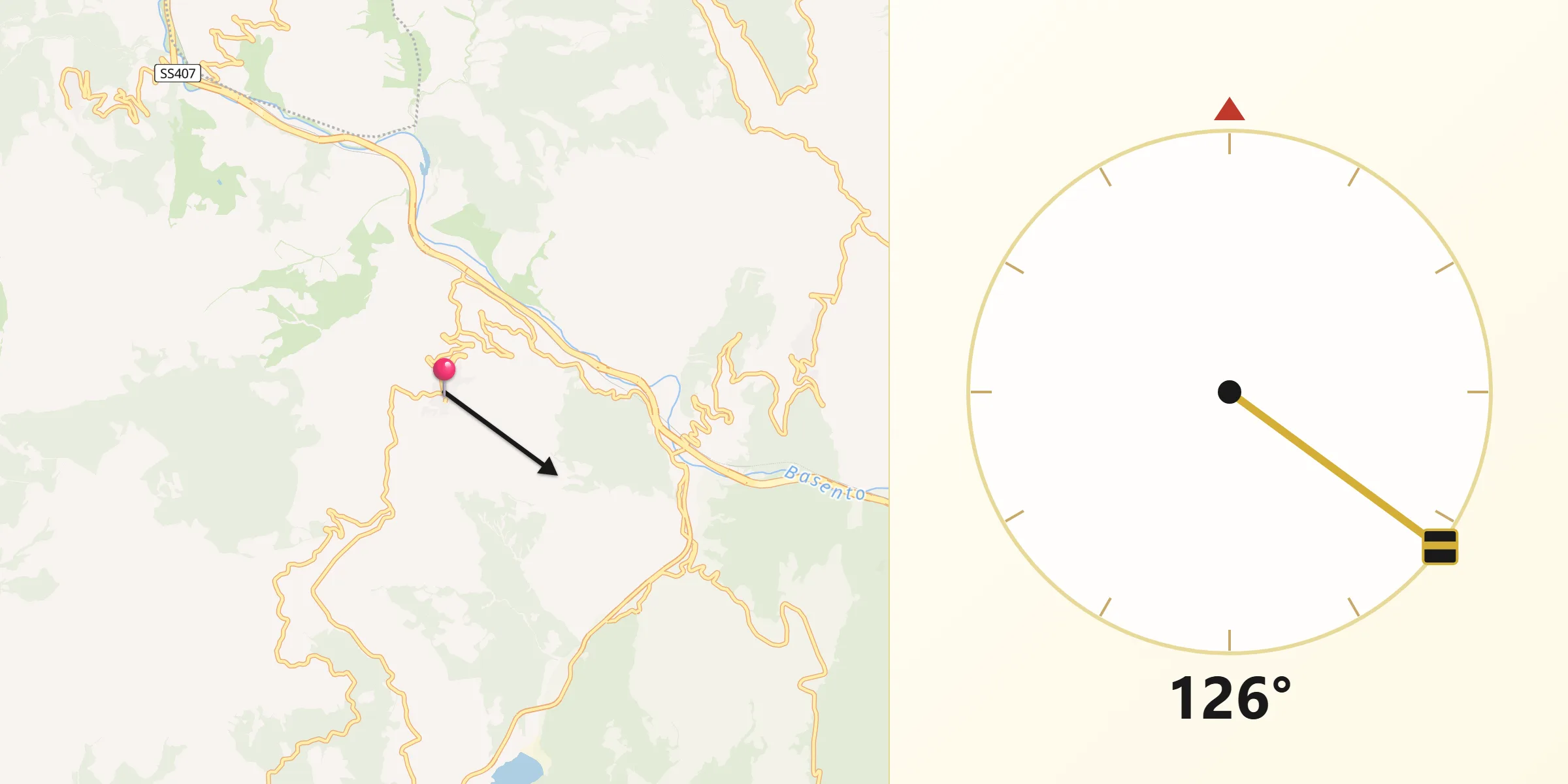 Direzione della Qibla da Trivigno