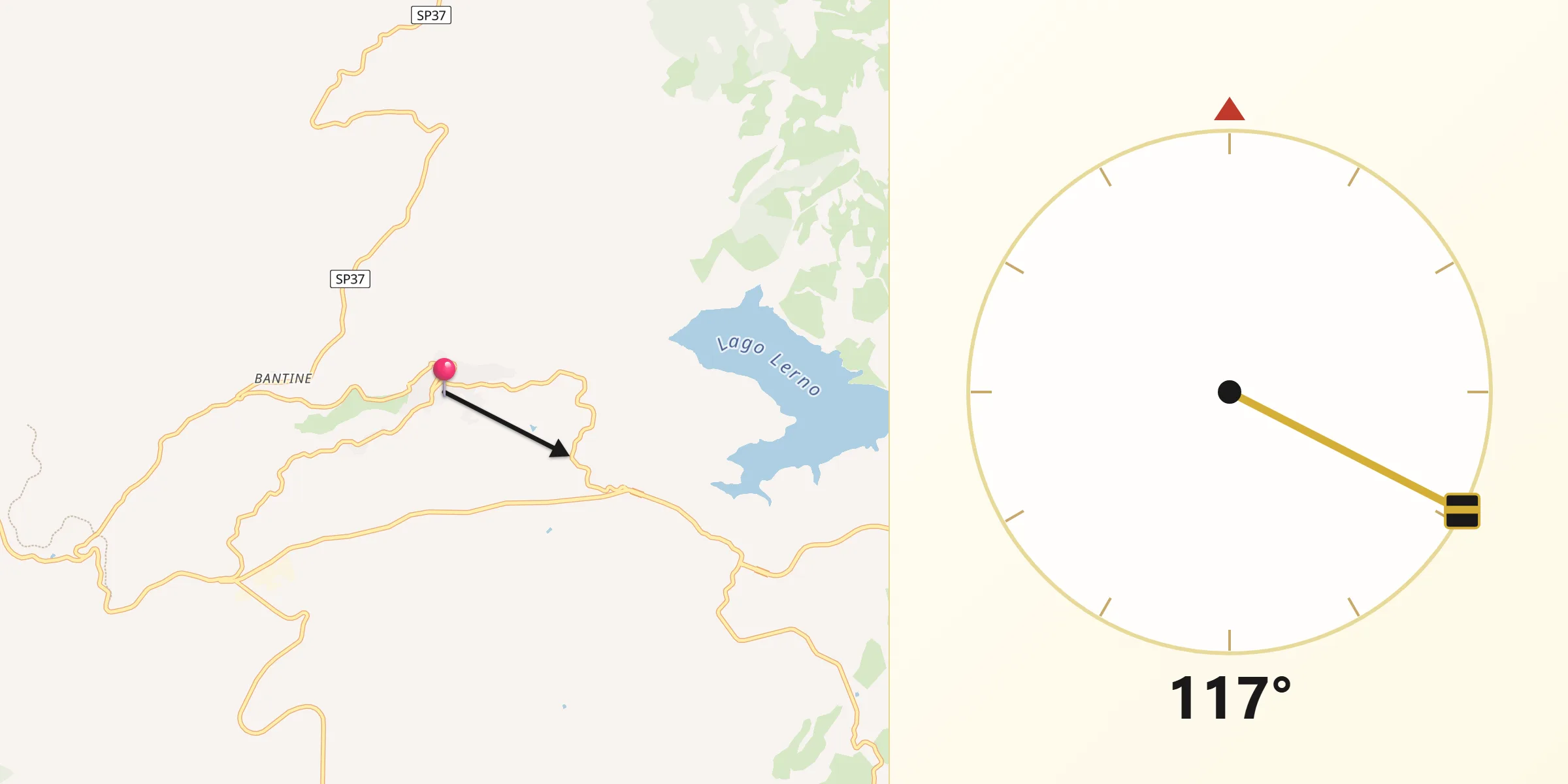 Direzione della Qibla da Pattada