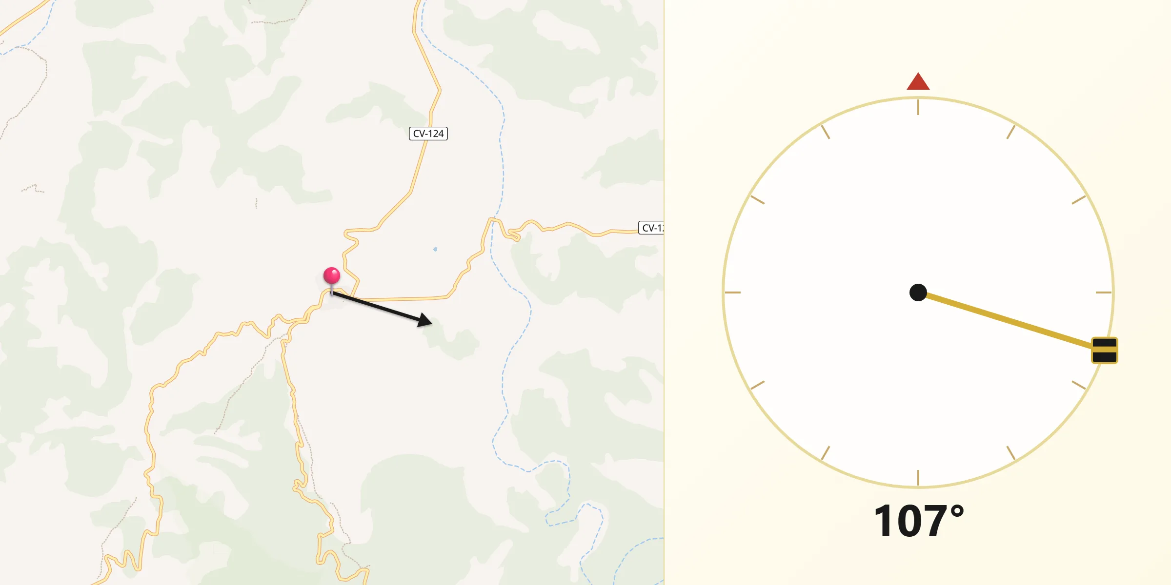 Dirección de la Qibla desde Cinctorres