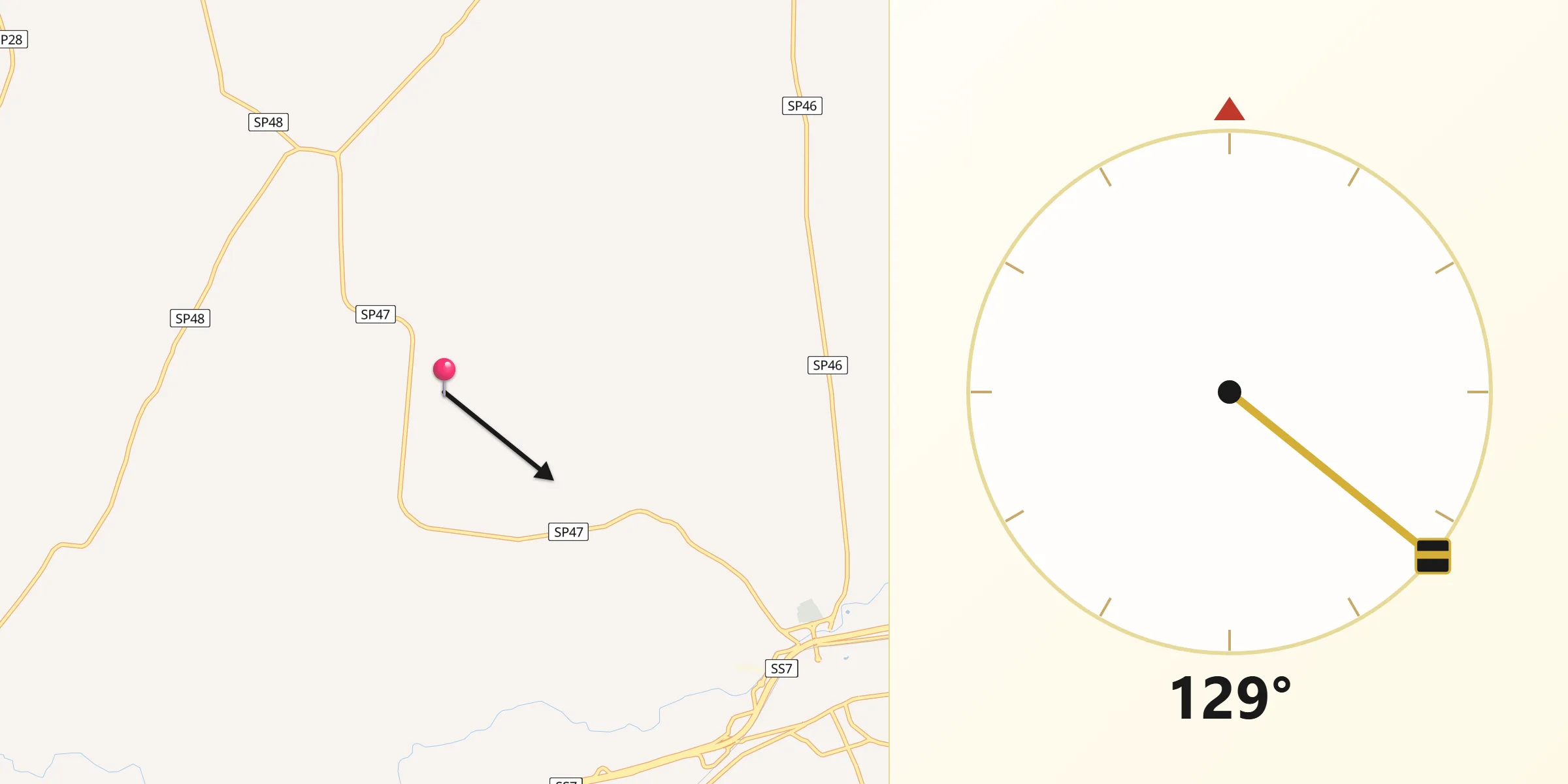 Direzione della Qibla da Provincia di Brindisi