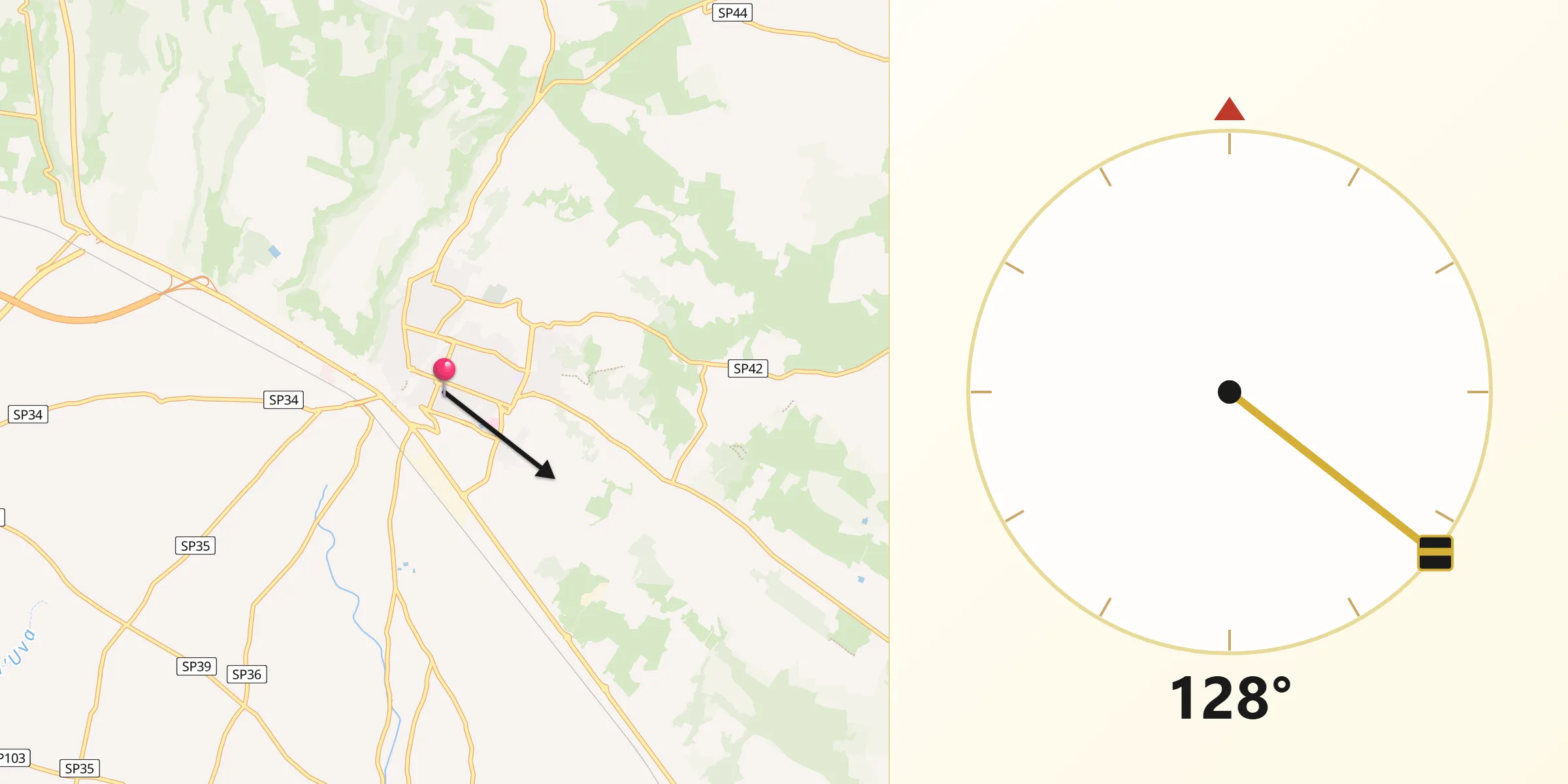 Direzione della Qibla da Massafra