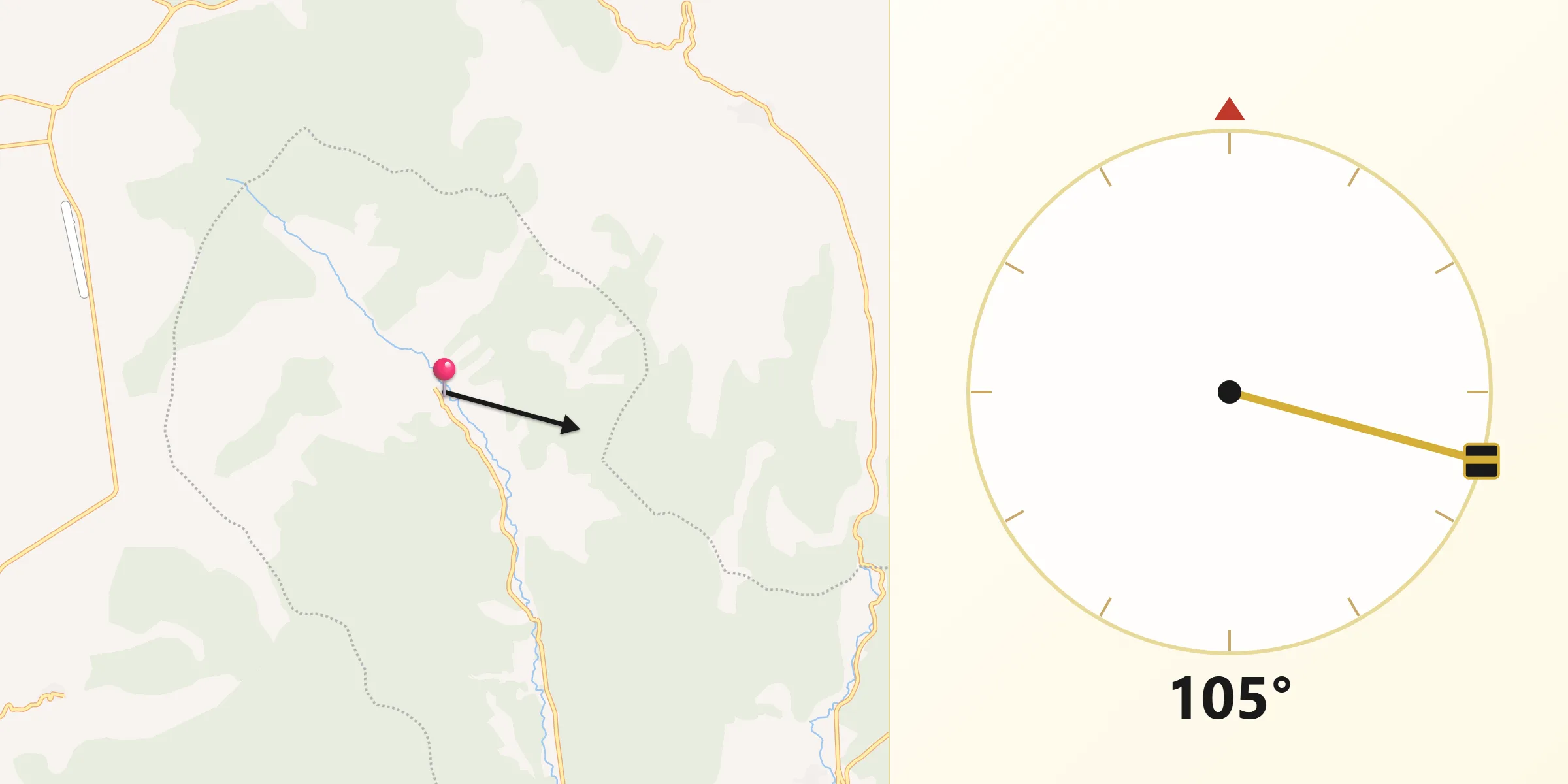 Dirección de la Qibla desde Vindel