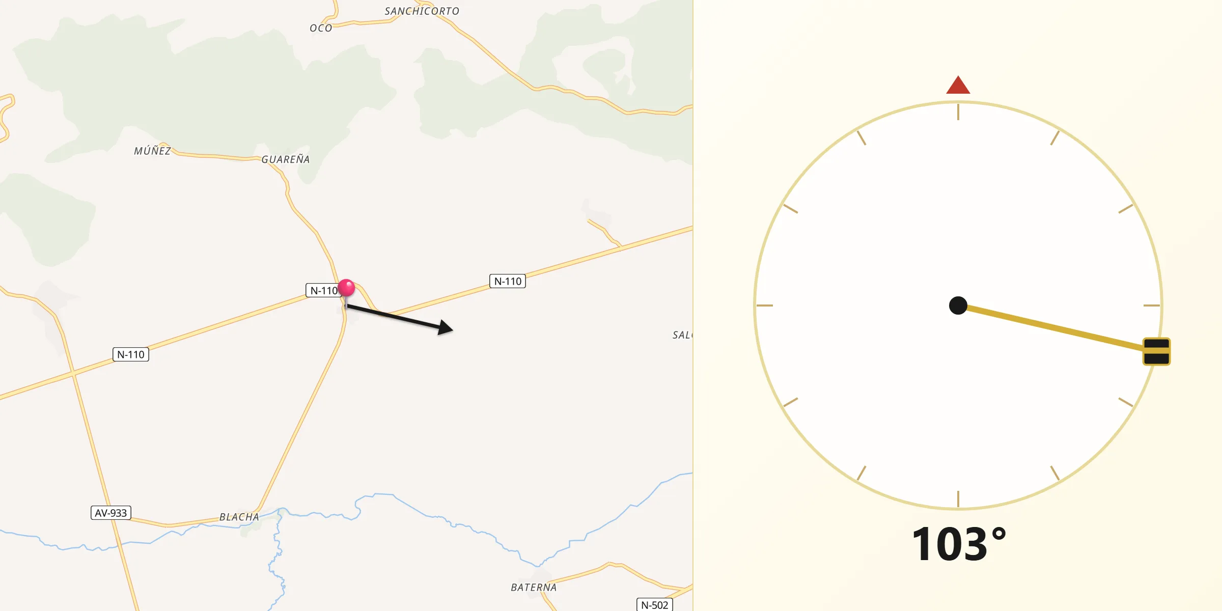 Dirección de la Qibla desde La Torre